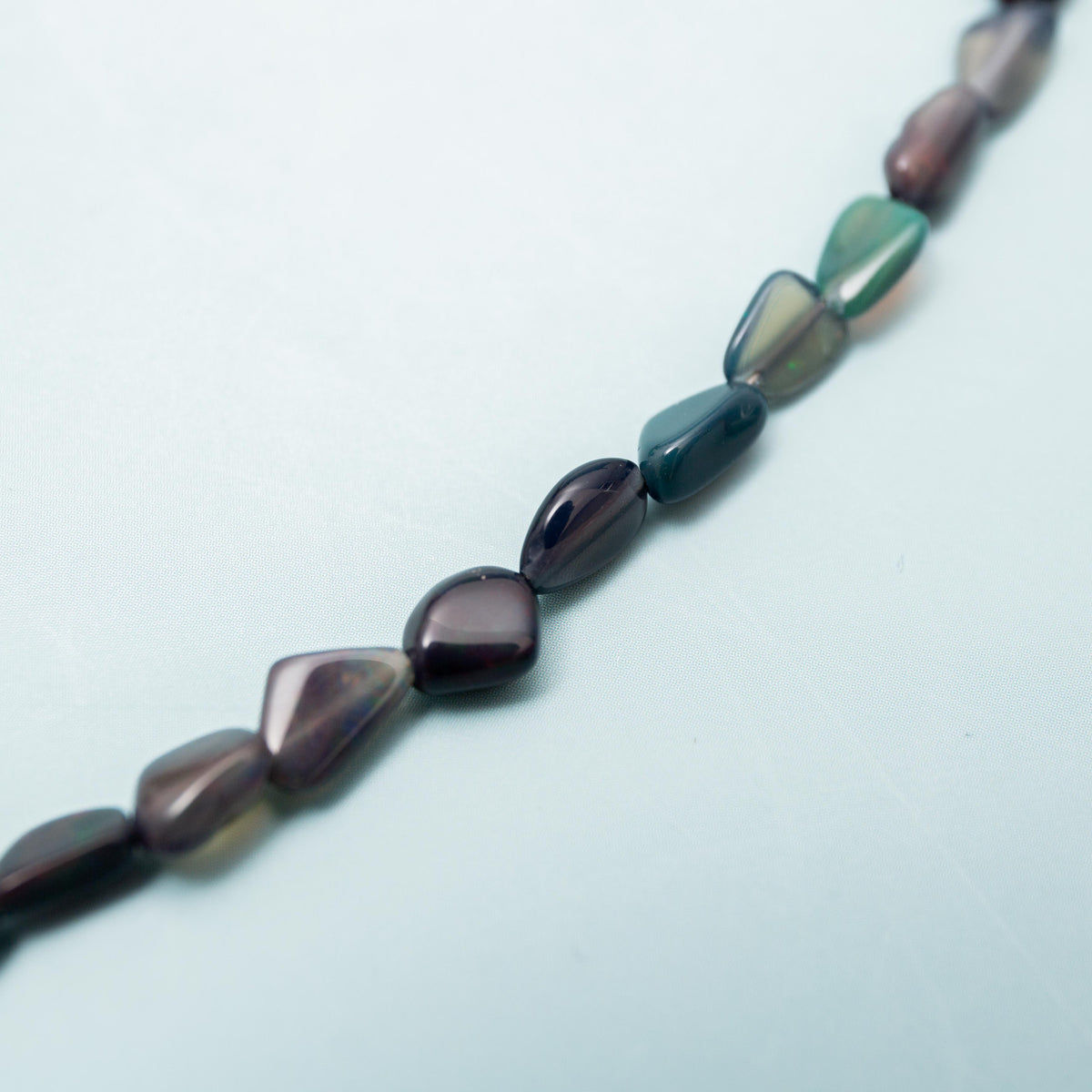 Black Opal Necklace - 7mm 56.5cm