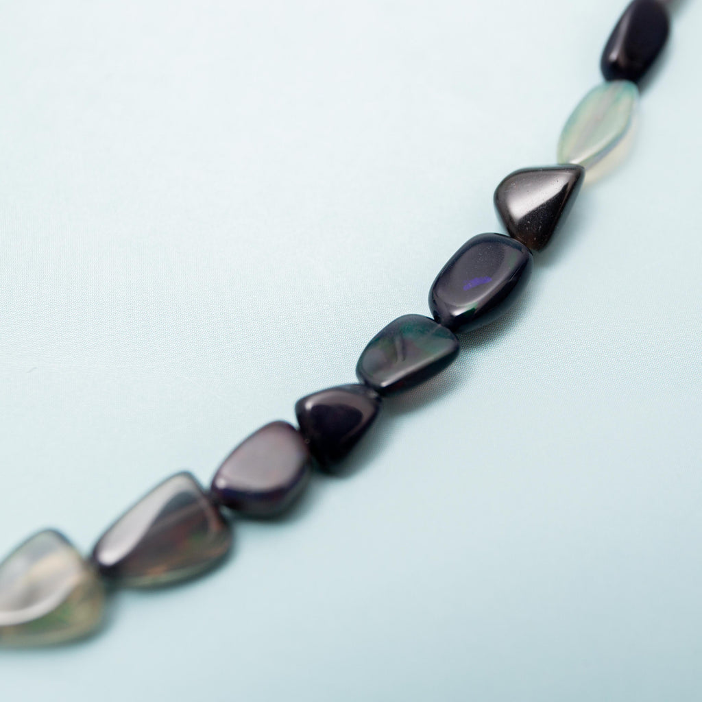 Black Opal Necklace - 7mm 47.5cm