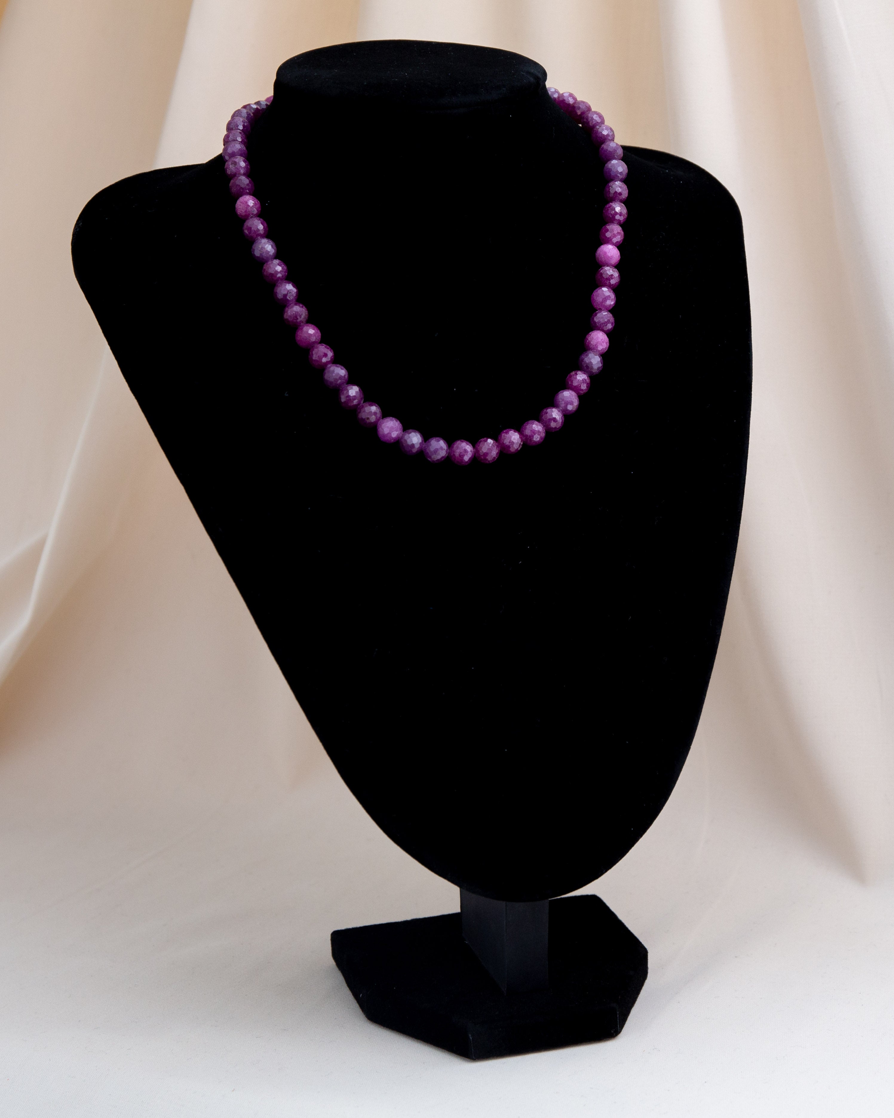 Necklace Ruby Facet 42cm