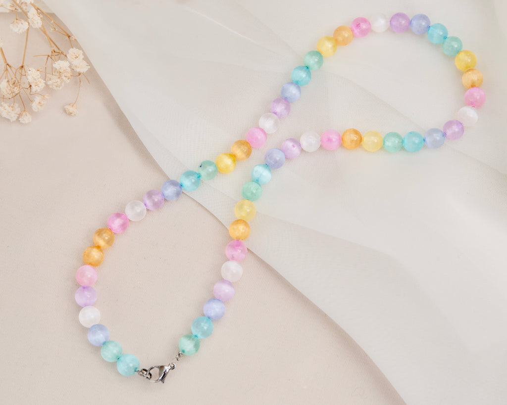 Necklace Selenite Coloured 46,5CM