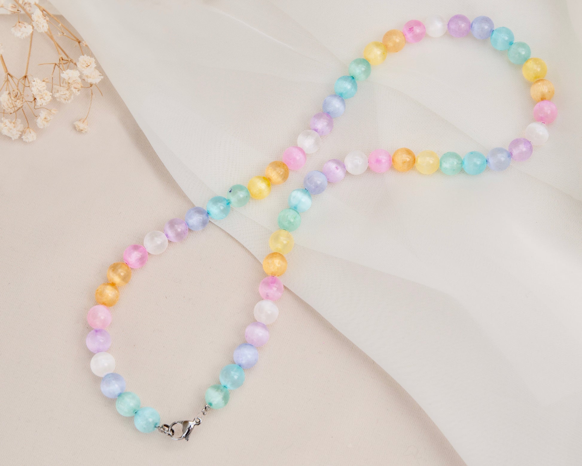 Necklace Selenite Coloured 46,5CM