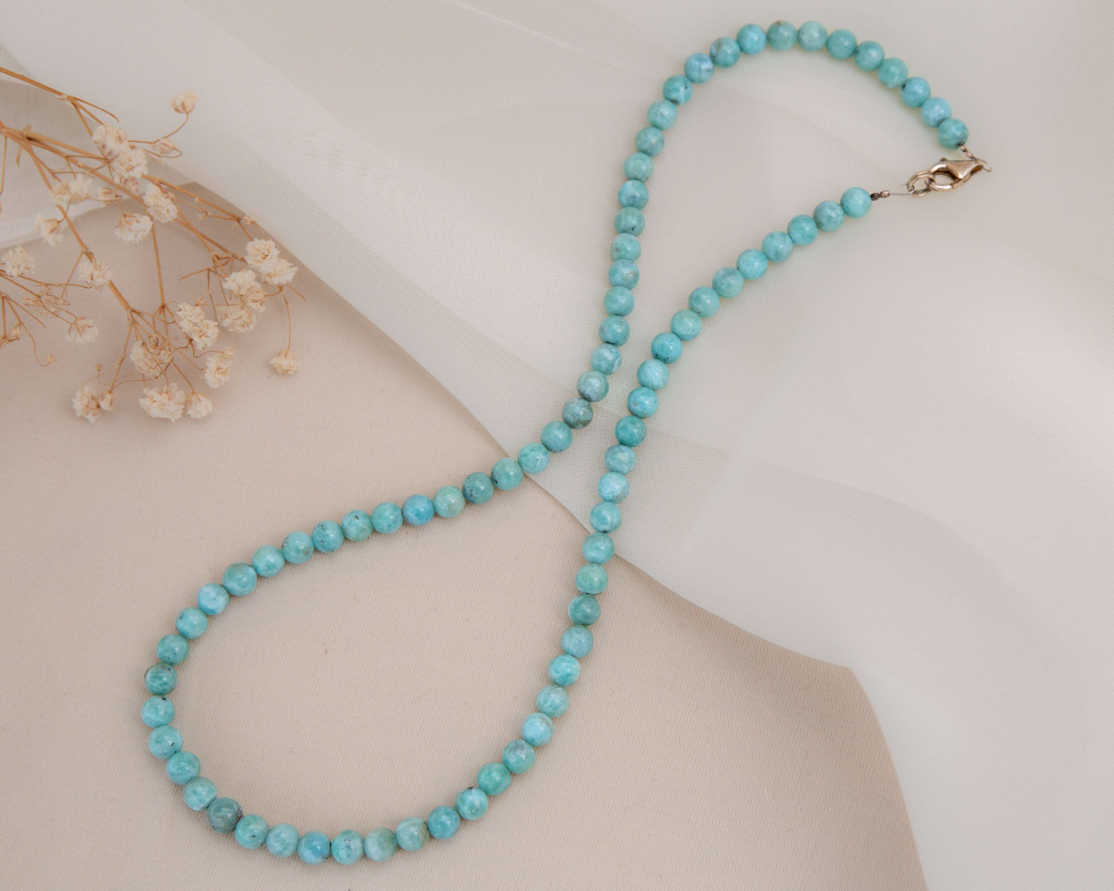 Necklace Larimar 5.5mm- 45cm