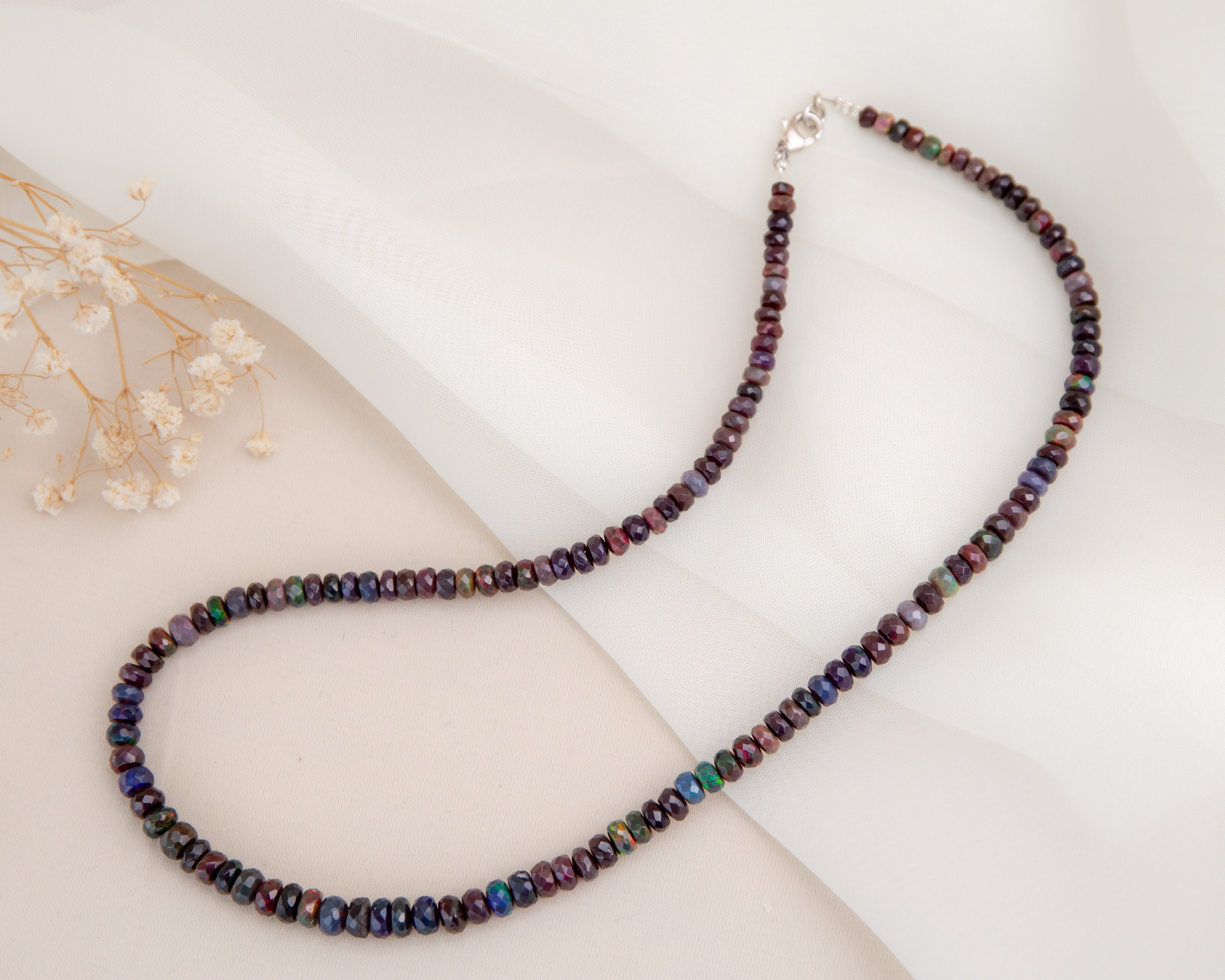 Necklace Black Opal - 48cm