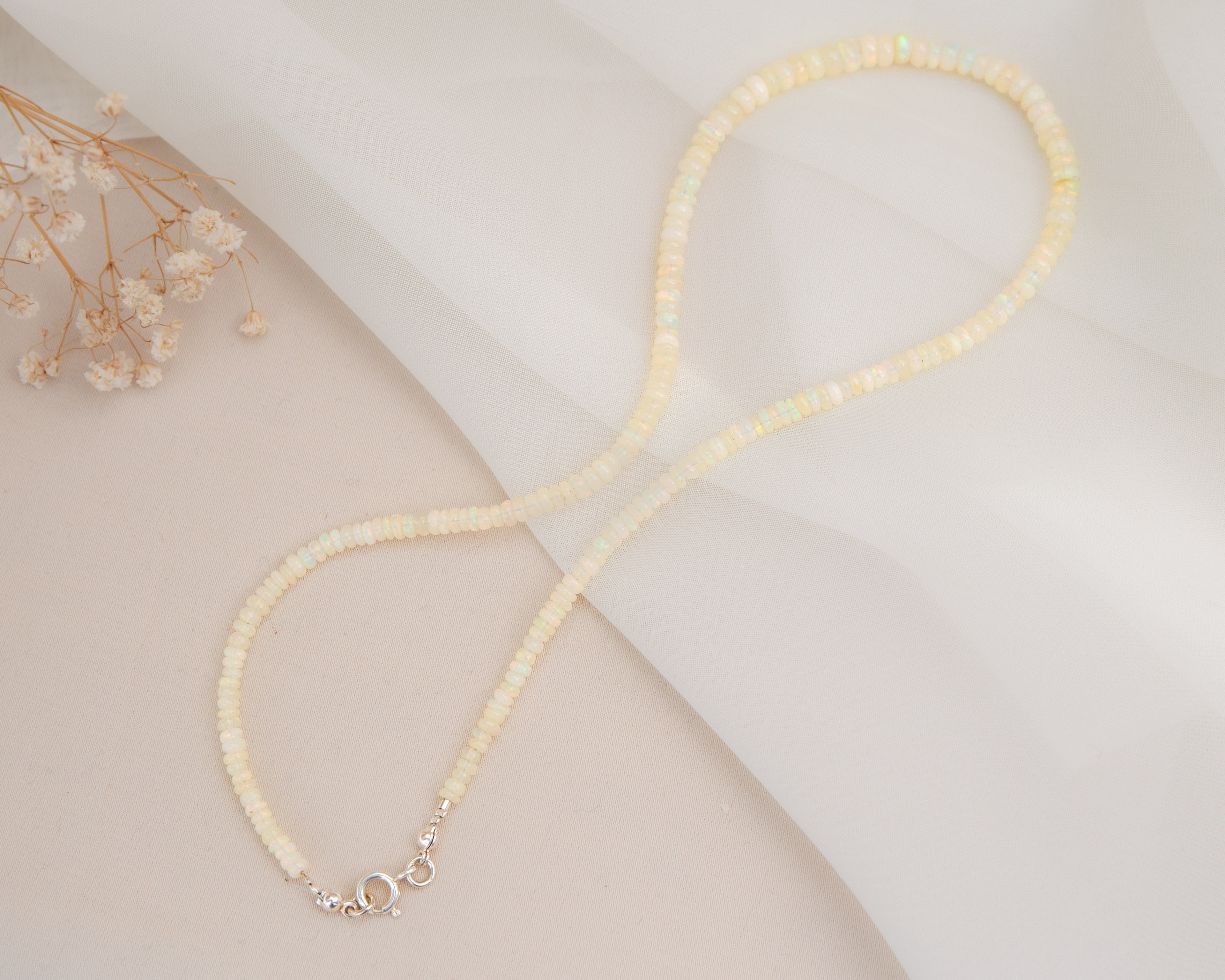 Necklace White Opal - 45cm