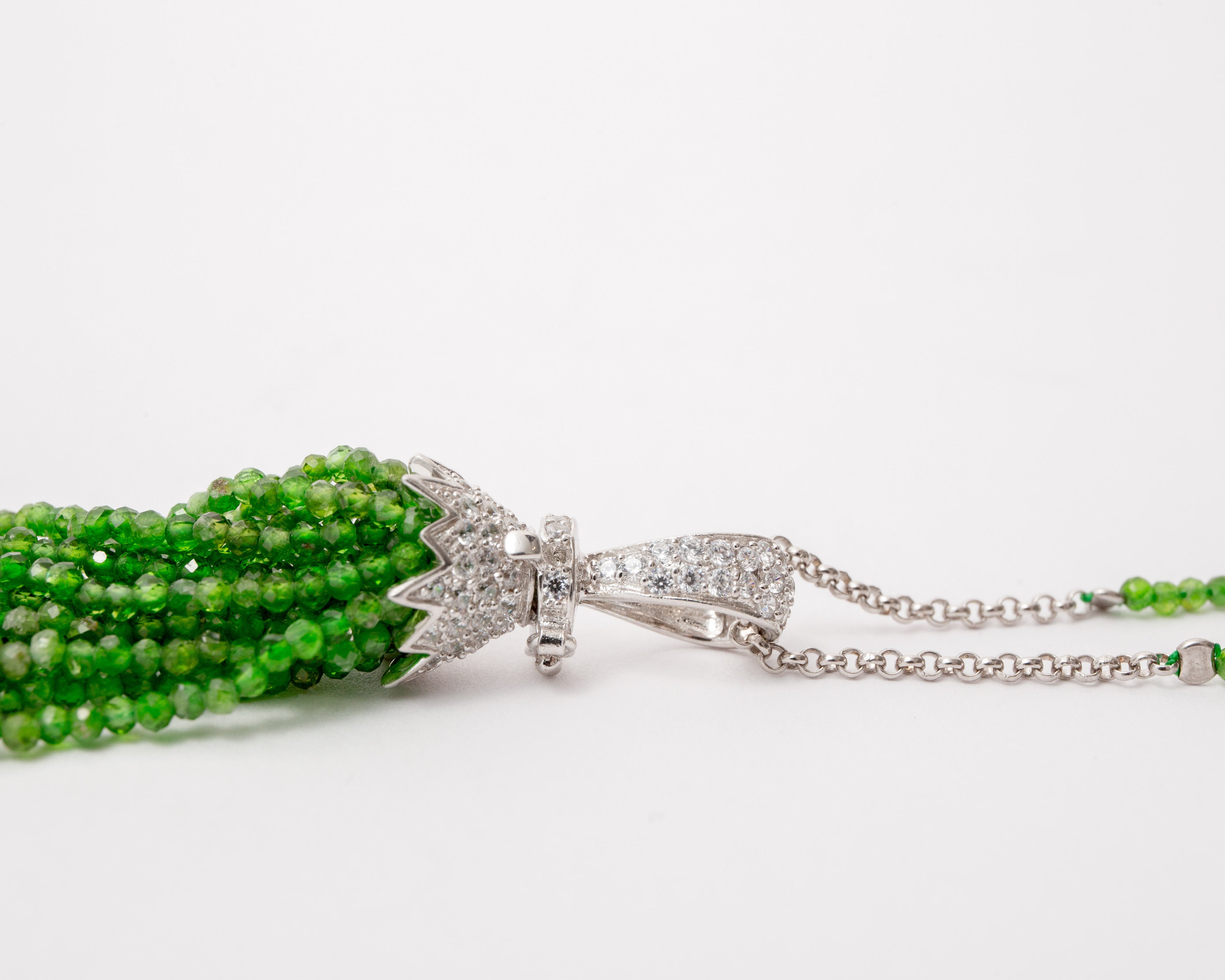 Necklace Chrome-Diopside - 76cm