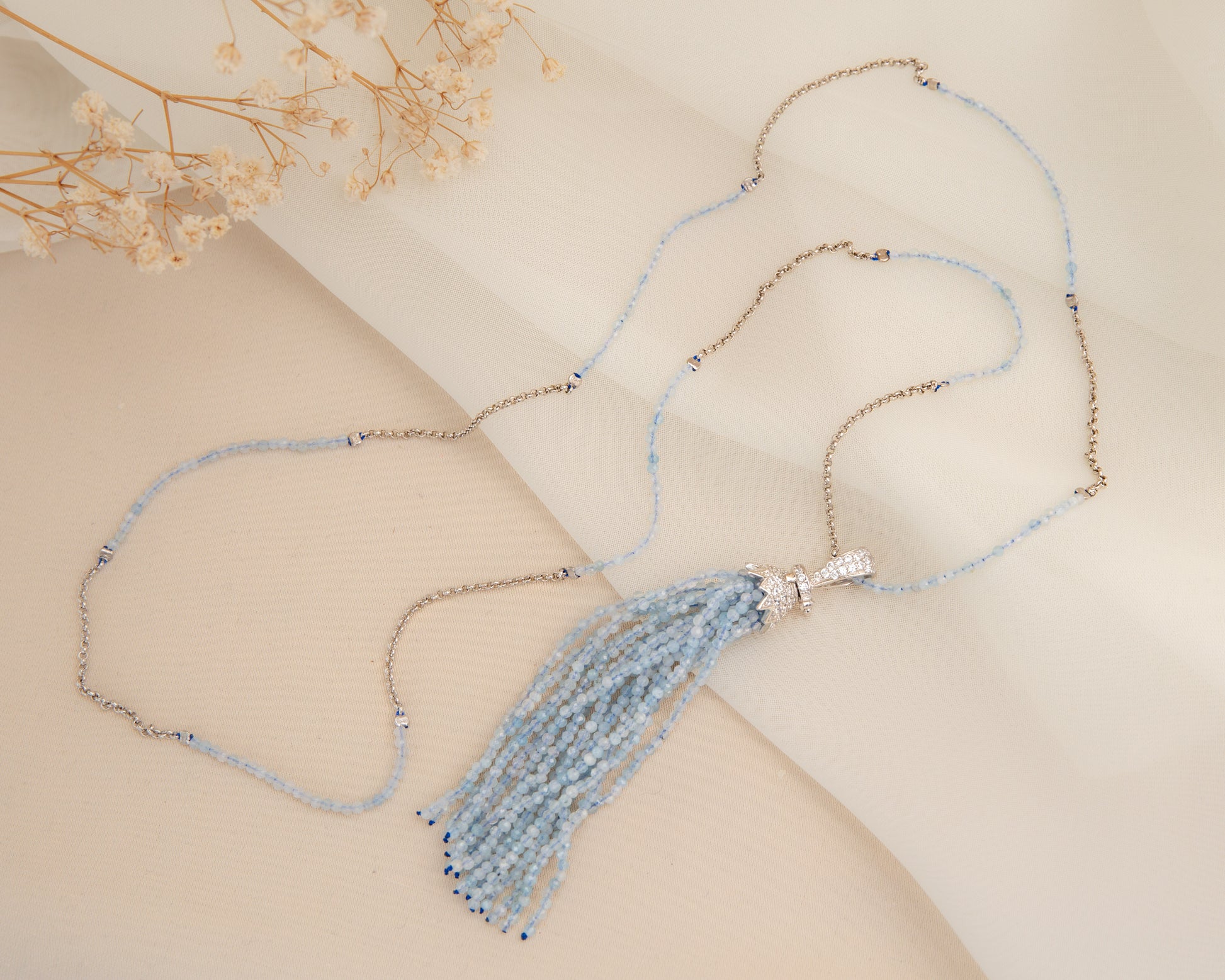 Necklace Aquamarine - 76cm