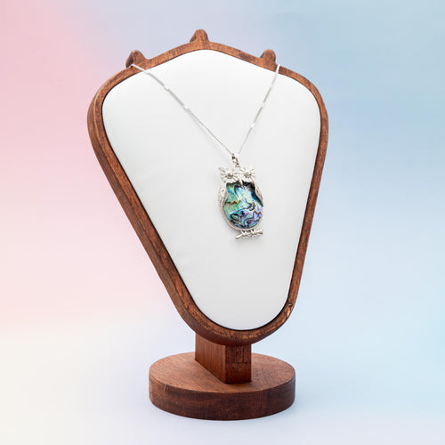 Abalone Shell Pendant - Owl 4.5cm