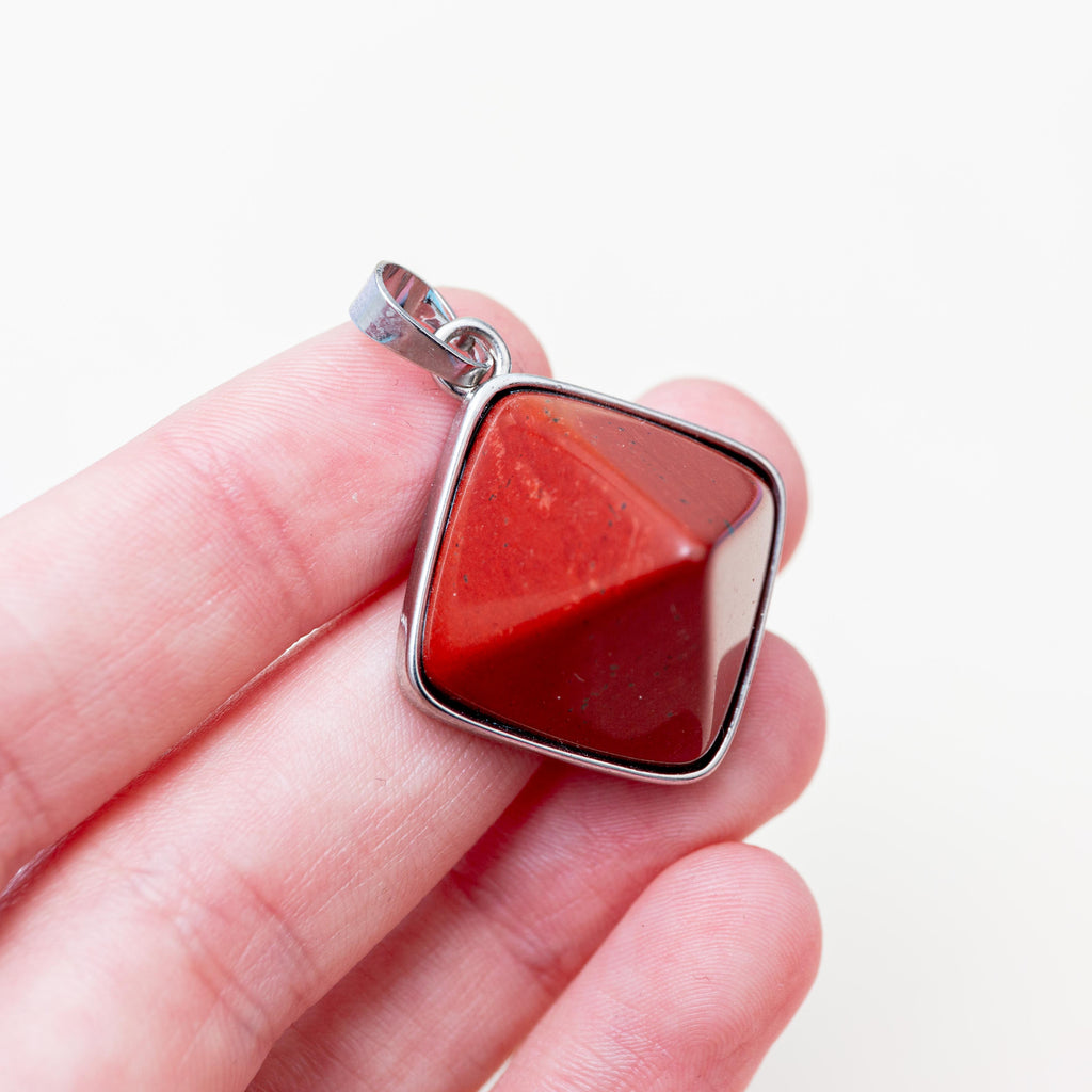 Red Jasper Pyramid Pendant - 2cm