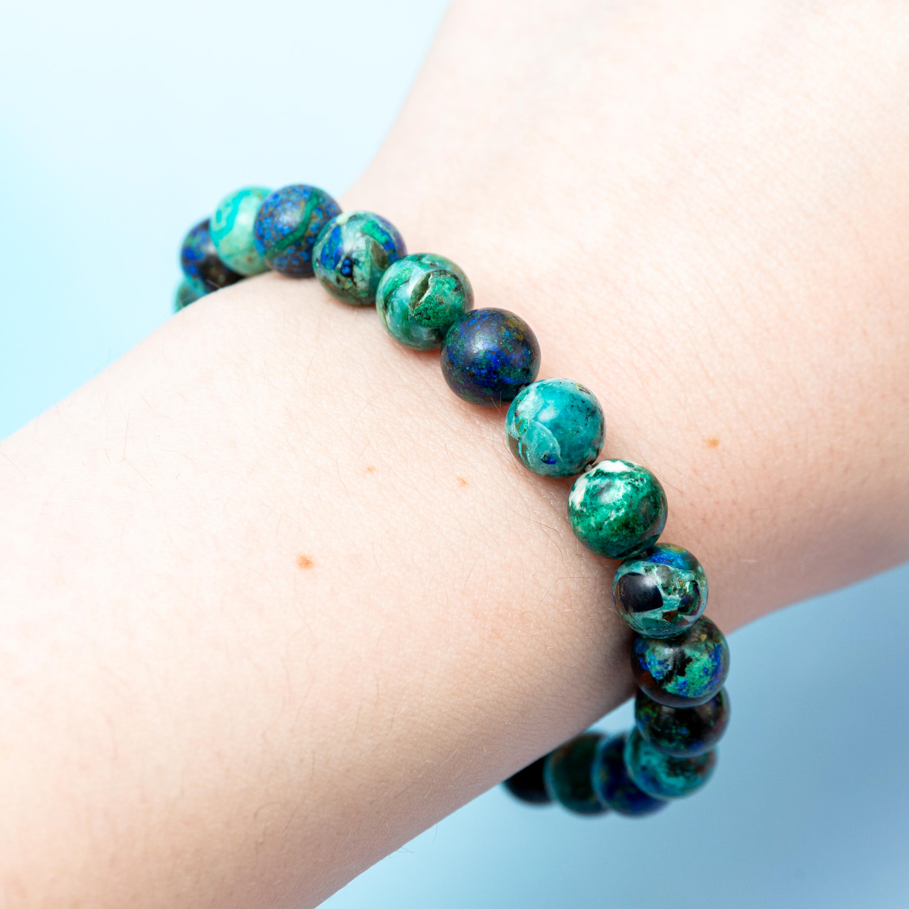 Azurite Malachite "A" Bracelet - 8mm/17cm