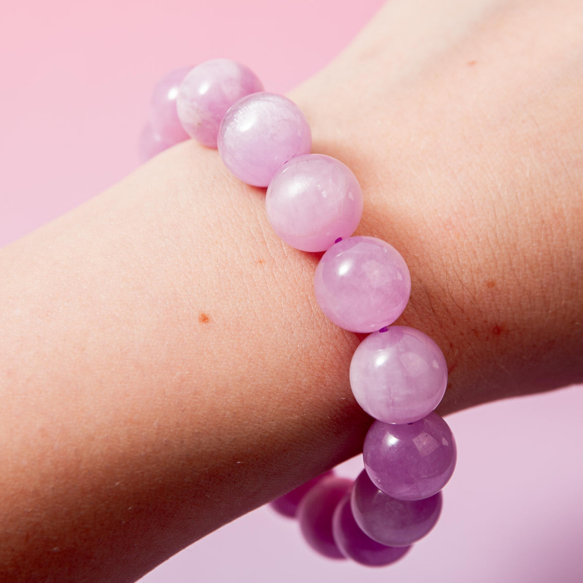 Kunzite Premium Bracelet - 14 mm 17cm (B)