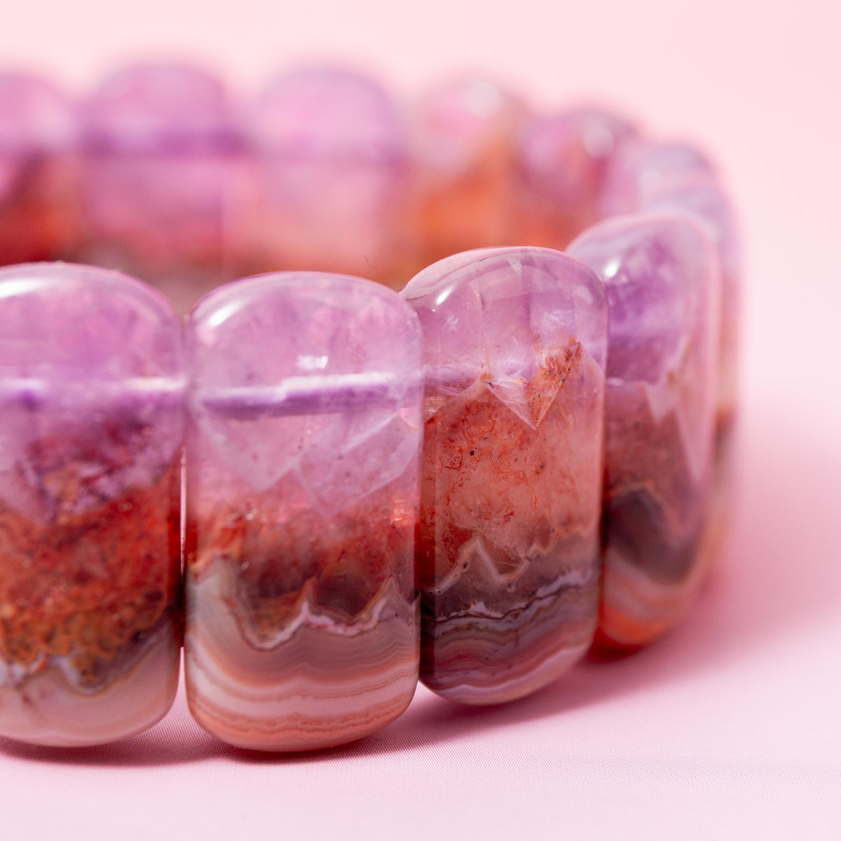 Amethyst Agate Bracelet - 19cm (A)