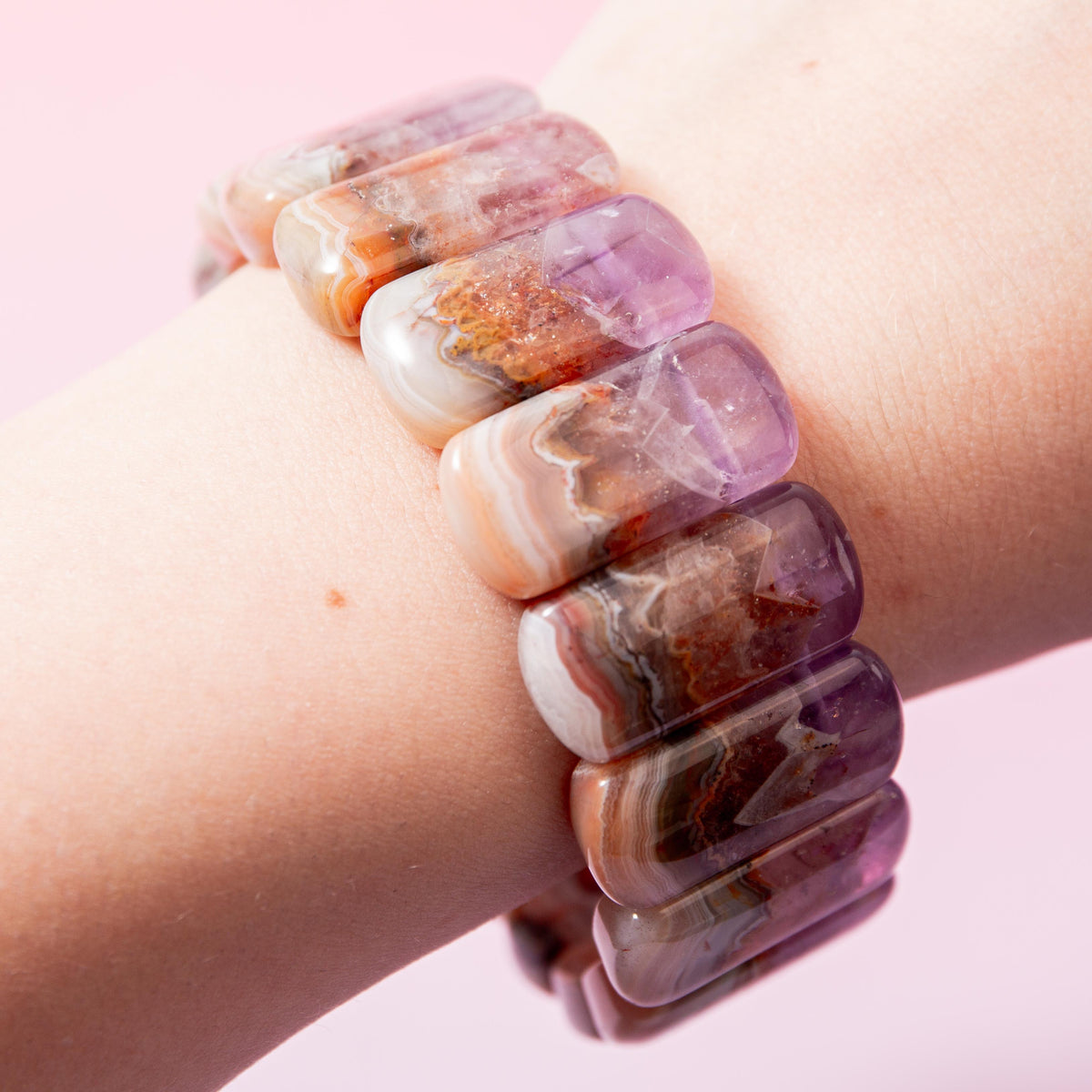 Amethyst Agate Bracelet - 19cm (A)
