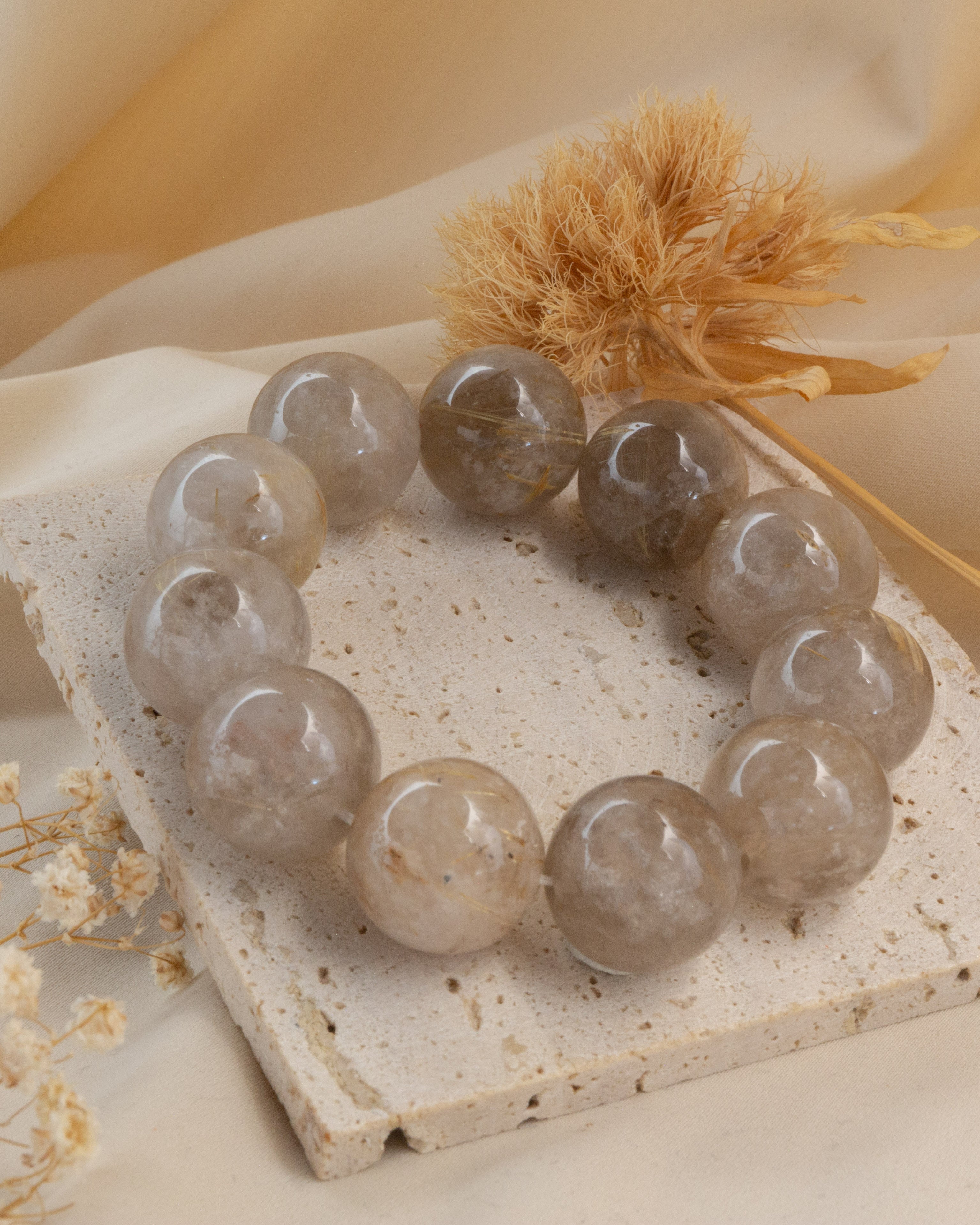 Gold Rutilated Quartz 20mm