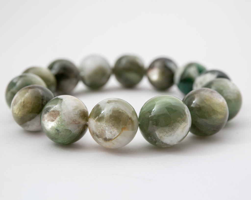 Green Lapidonite  "A" 15mm
