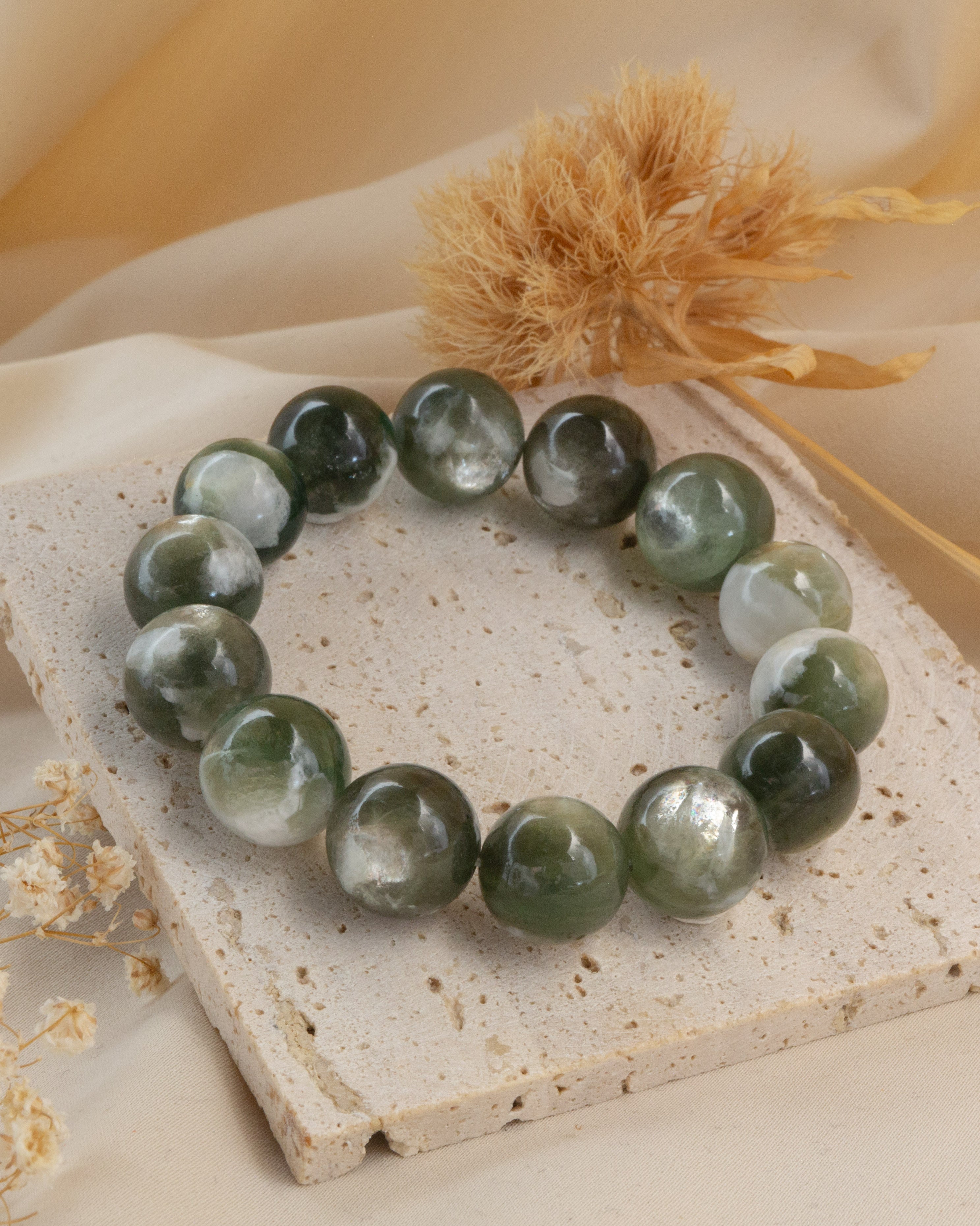 Green Lapidonite "A" 15mm