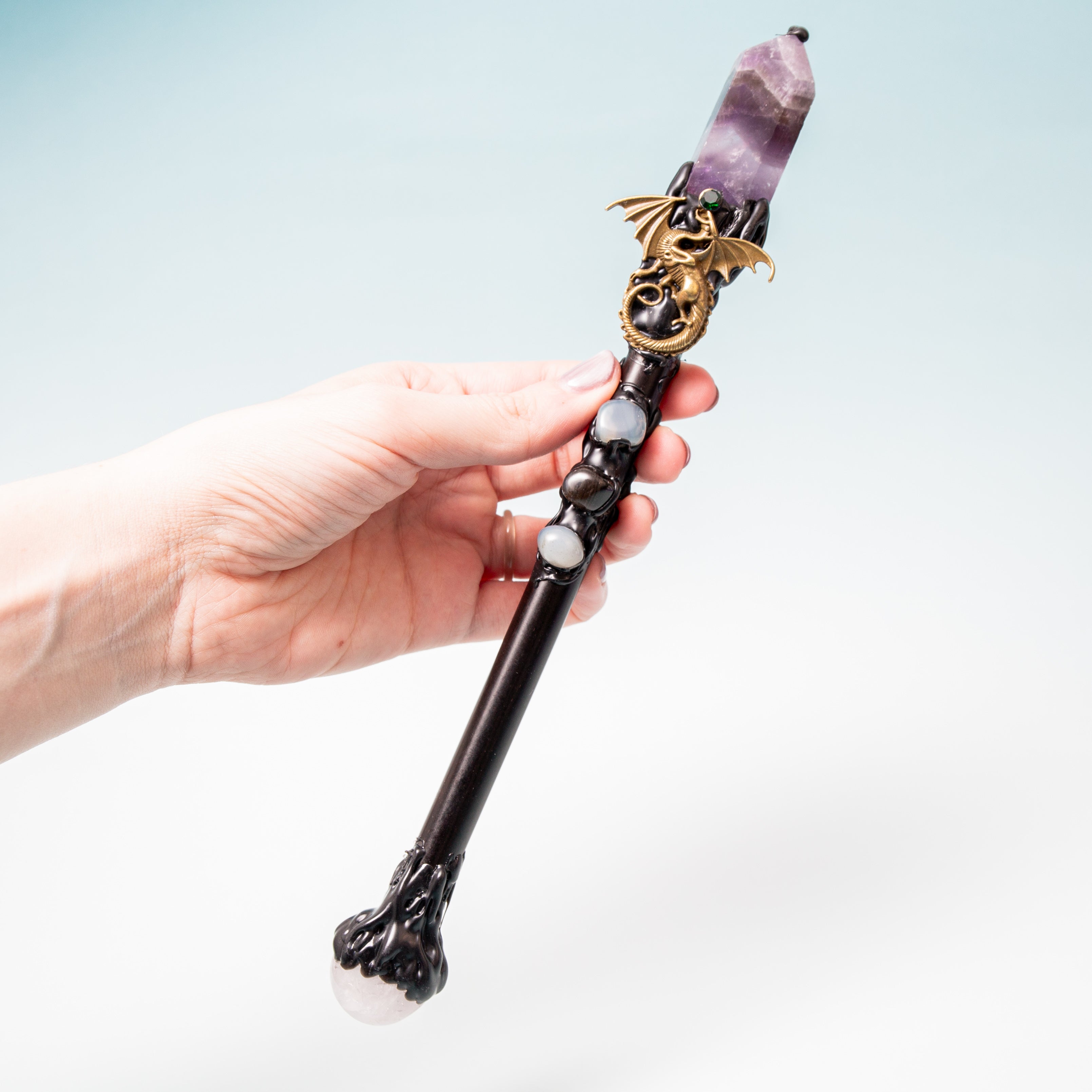 Crystal magic wand Amethyst - 25cm (B01)