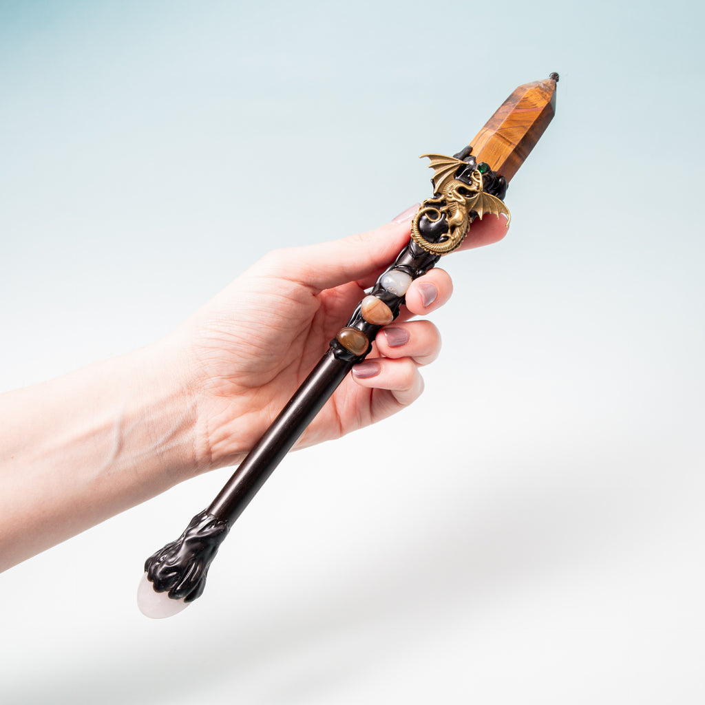 Crystal magic wand Tiger’s Eye - 25cm (D01)