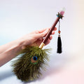 Fluorite Magic Wand / Peacock Feather - 32 cm 64 gr (A)