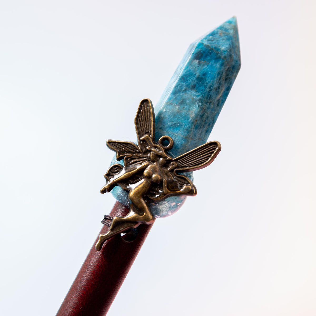 Amazonite Magic Wand / Peacock Feather (C) - 32 cm 48 gr — photo 2