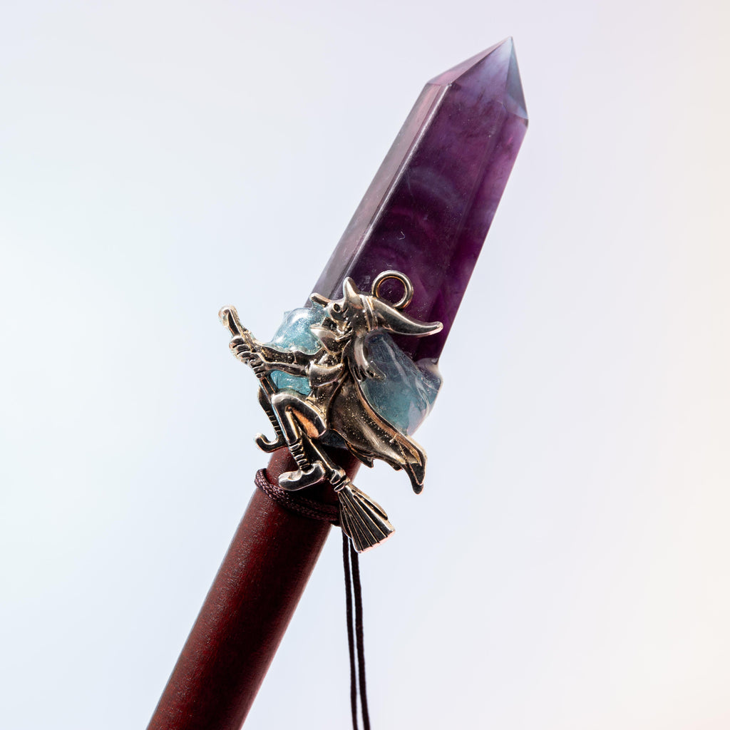 Fluorite Magic Wand / Peacock Feather (E) - 32 cm 52 gr — photo 2