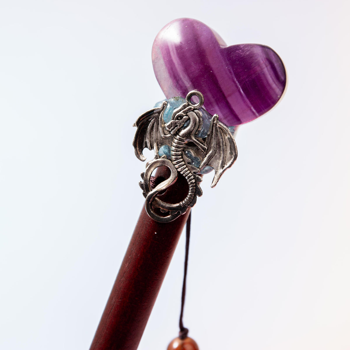 Fluorite Magic Wand / Peacock Feather (I) - 30 cm 44 gr — photo 2