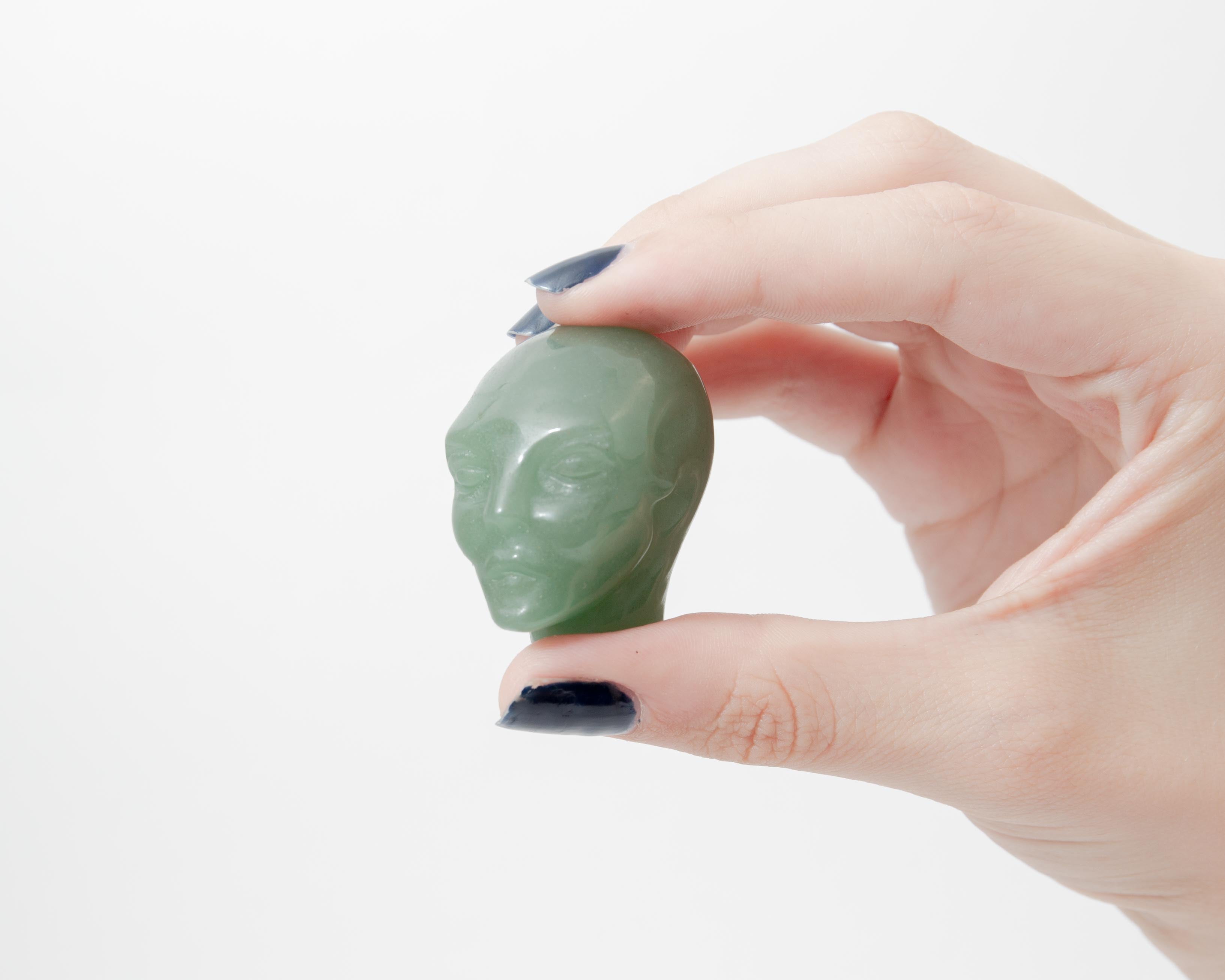 Mini Alien Head – 4cm Crystal Carving