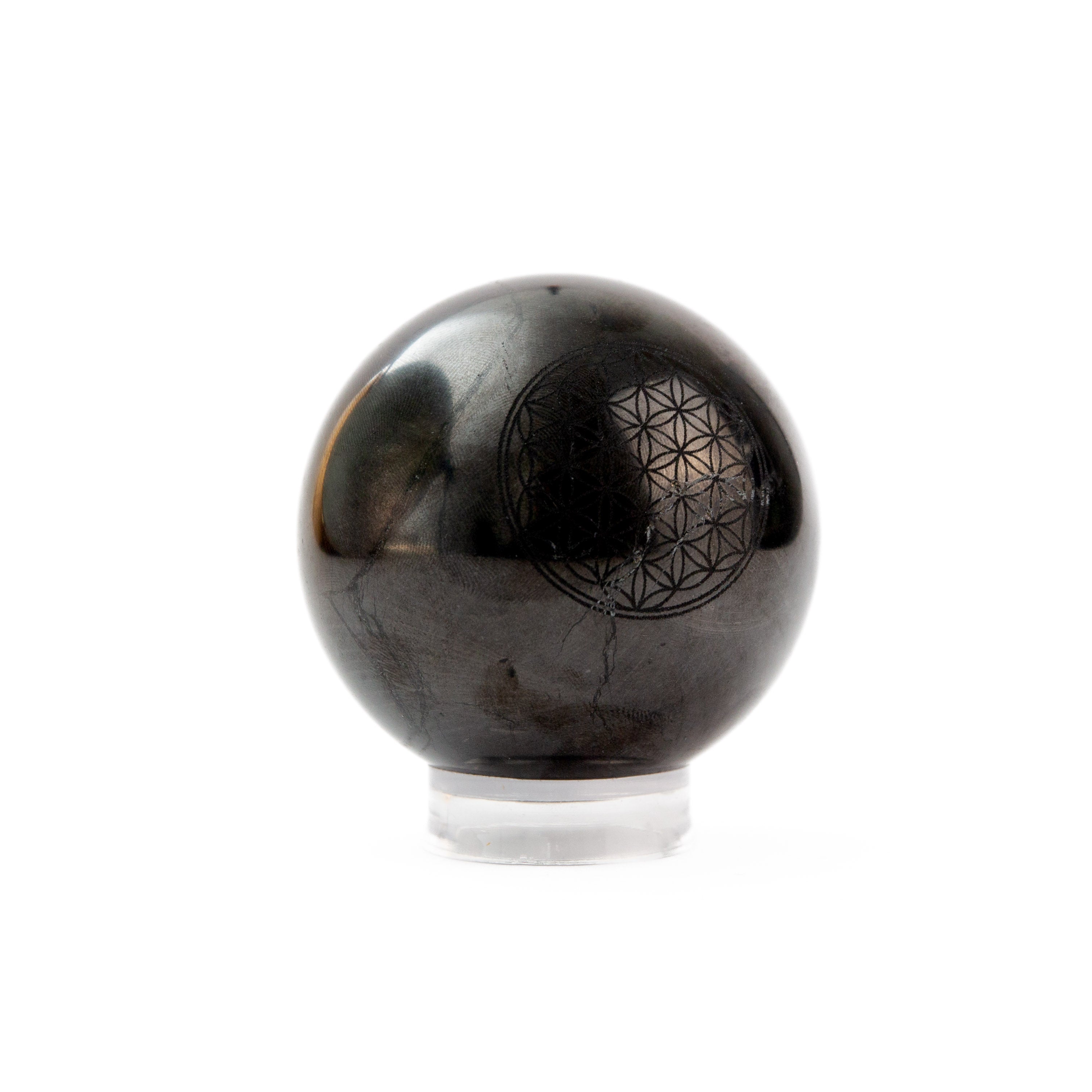 Shungit - Golyó (Az élet virága) 62 mm