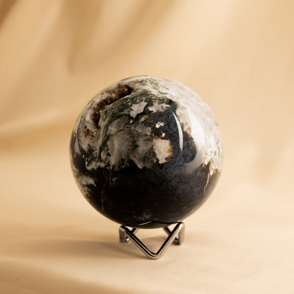 Moss Agate Sphere - 97mm
