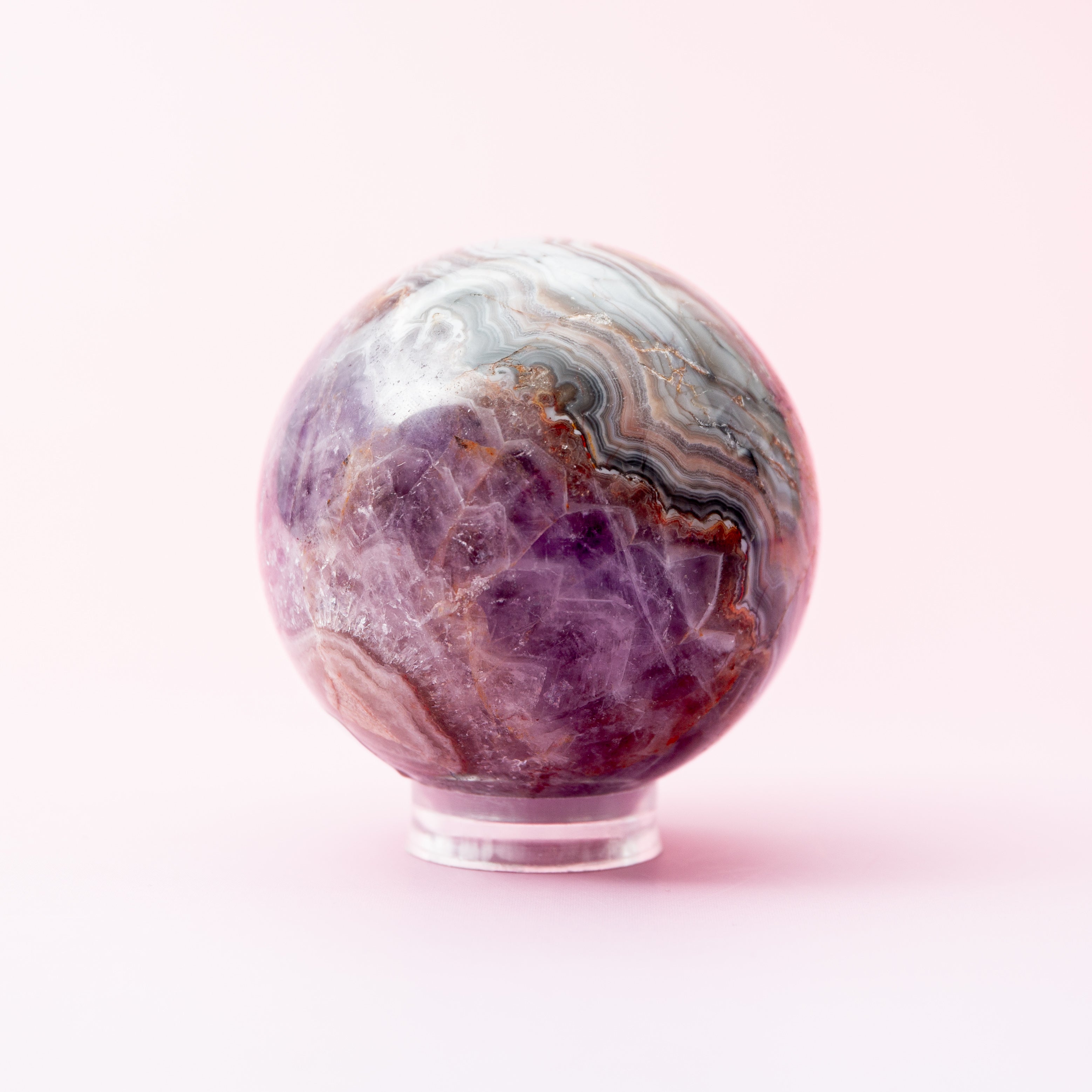 Ametiszt Achát Golyó - 50 mm/240 g