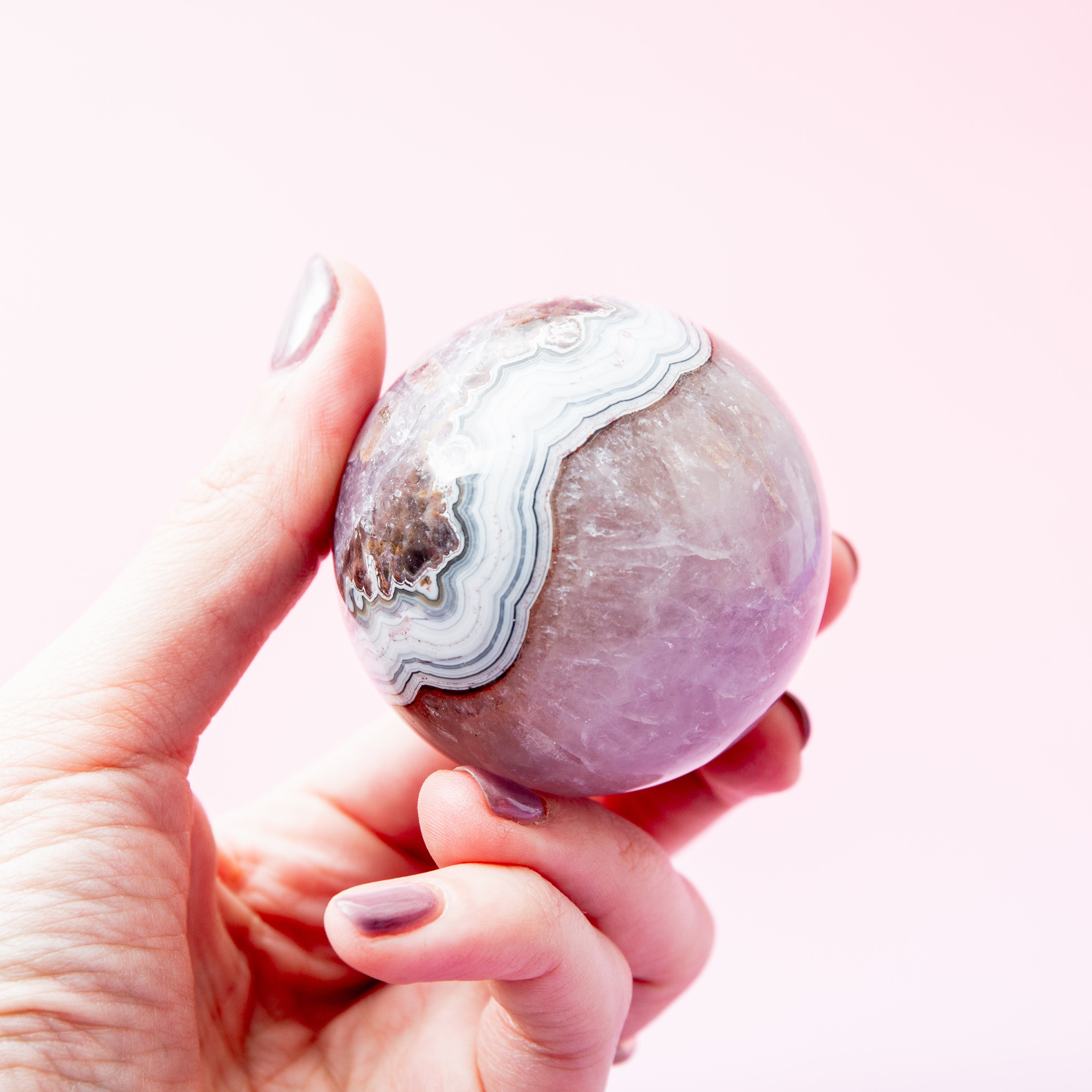 Ametiszt Achát Golyó - 50mm/218g