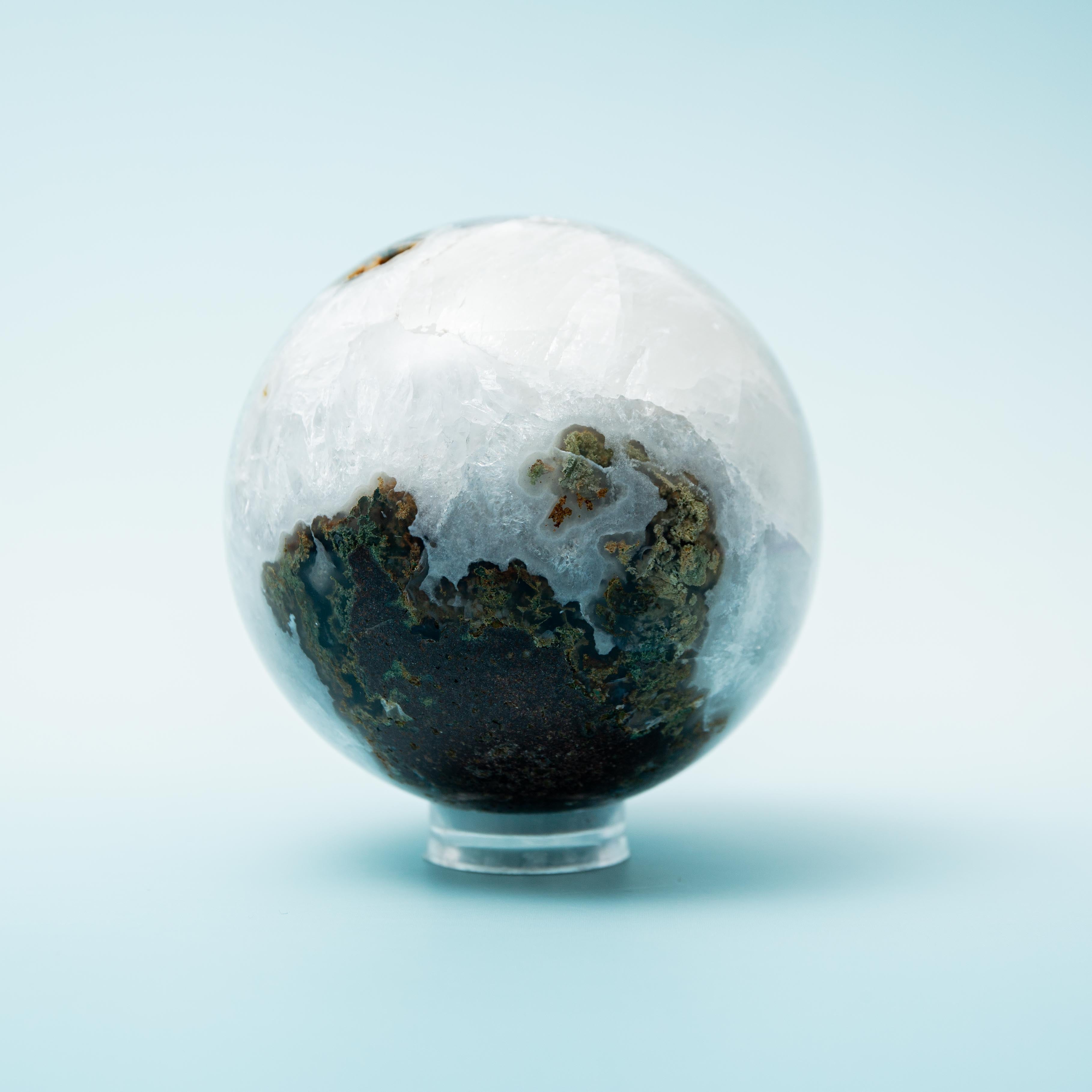 Moss Agate Sphere - 75mm/571g