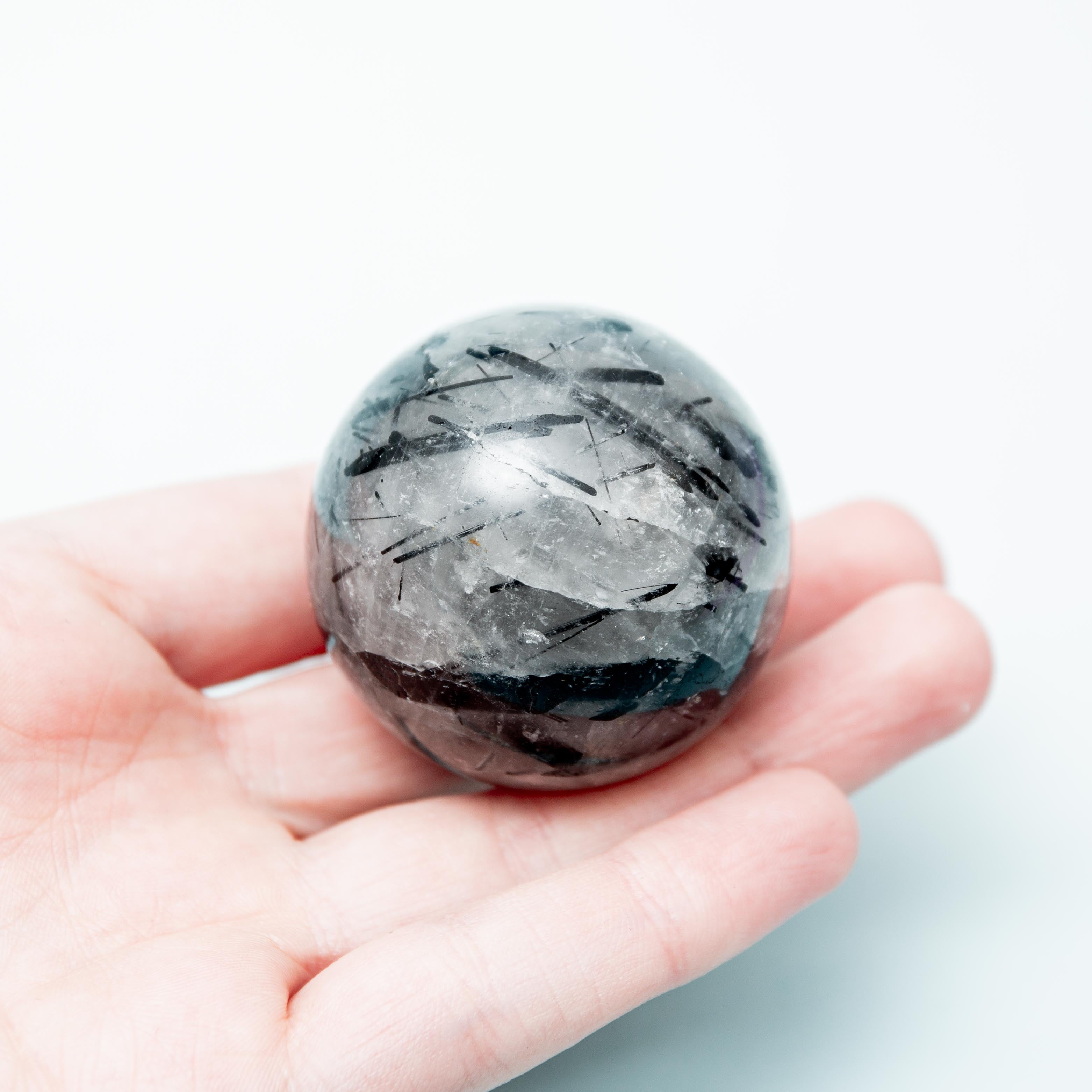 Black Tourmaline in Quartz Sphere - 42mm/108g