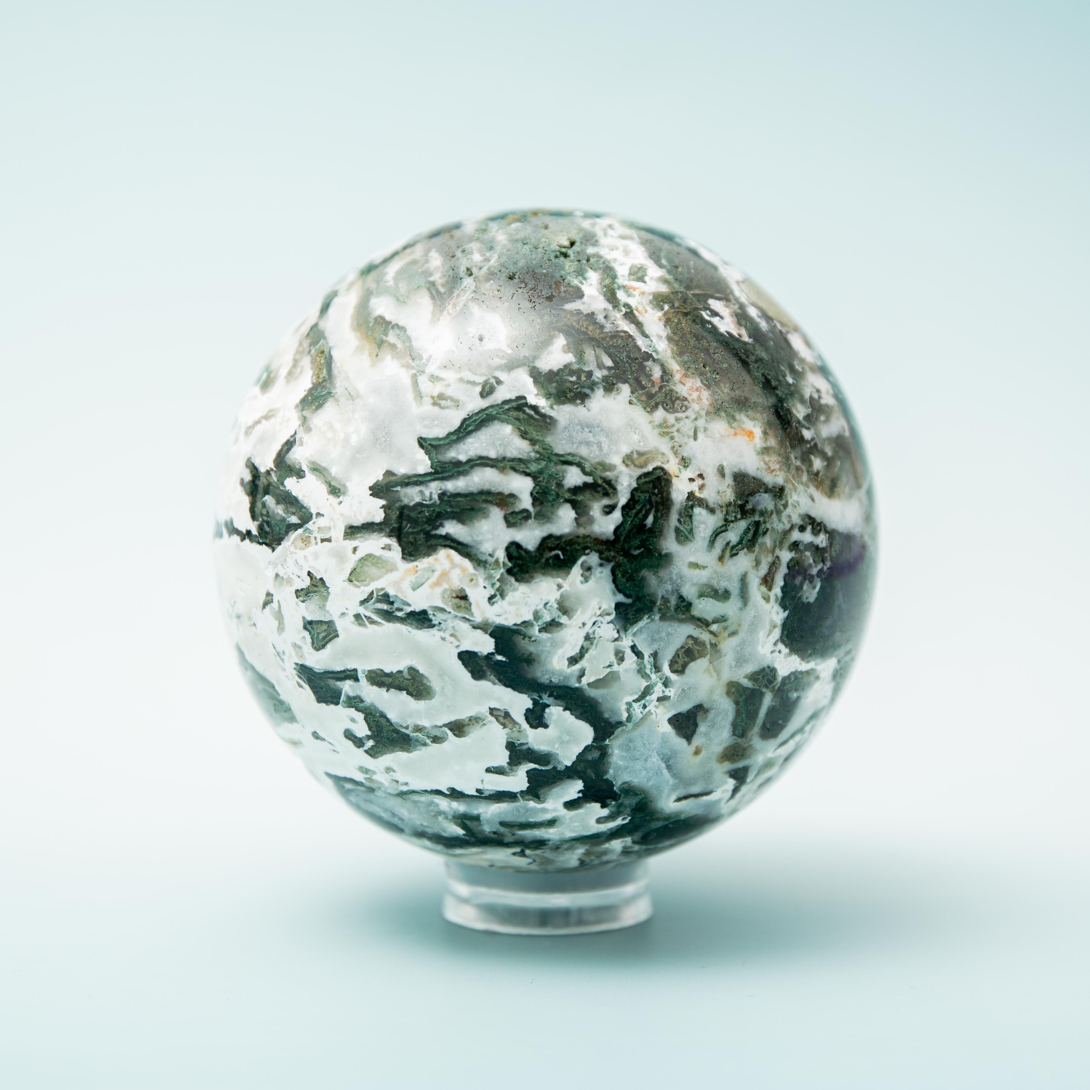 Moss Agate Sphere - 80mm/670g