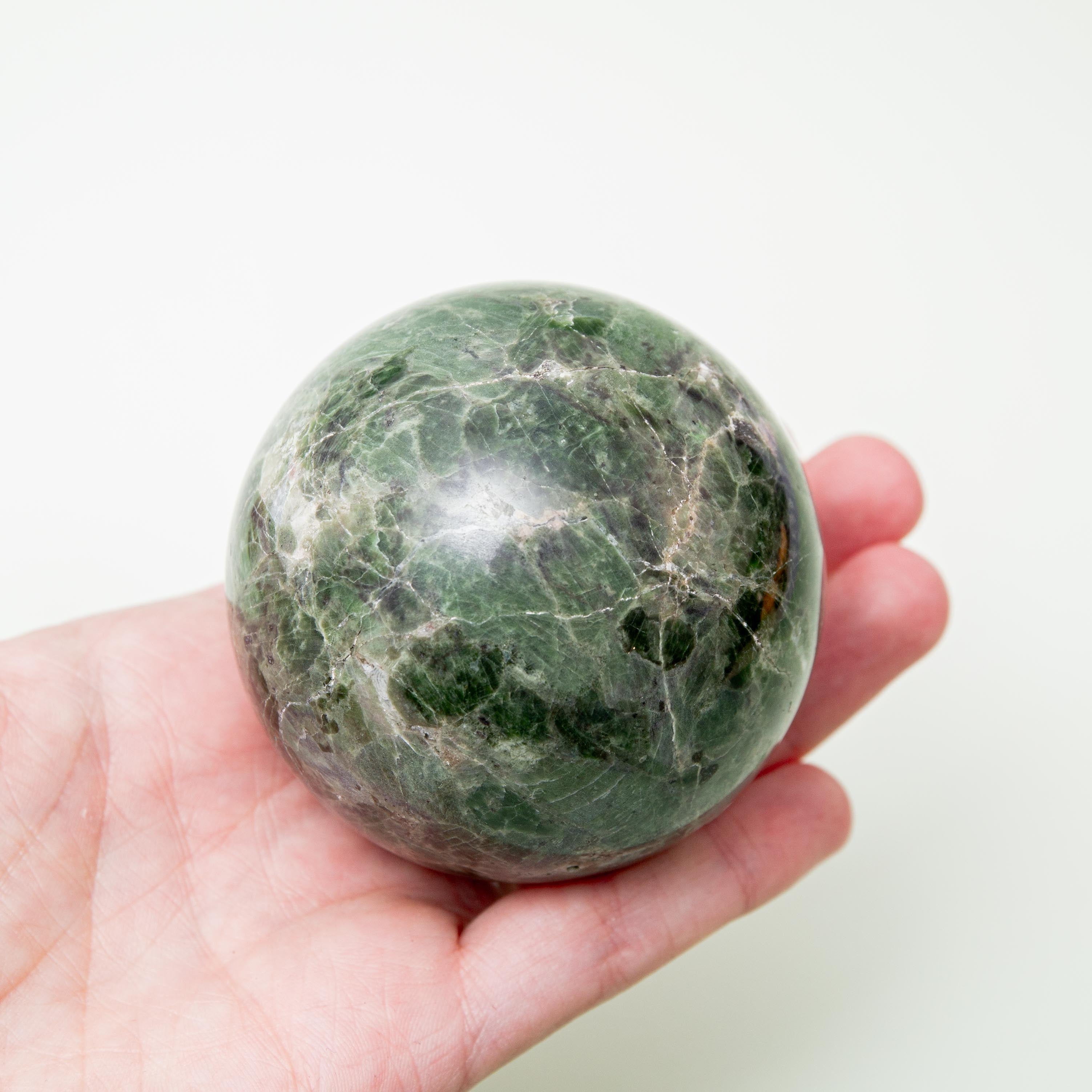 Chrome Diopside Sphere - 63mm/398g (A)