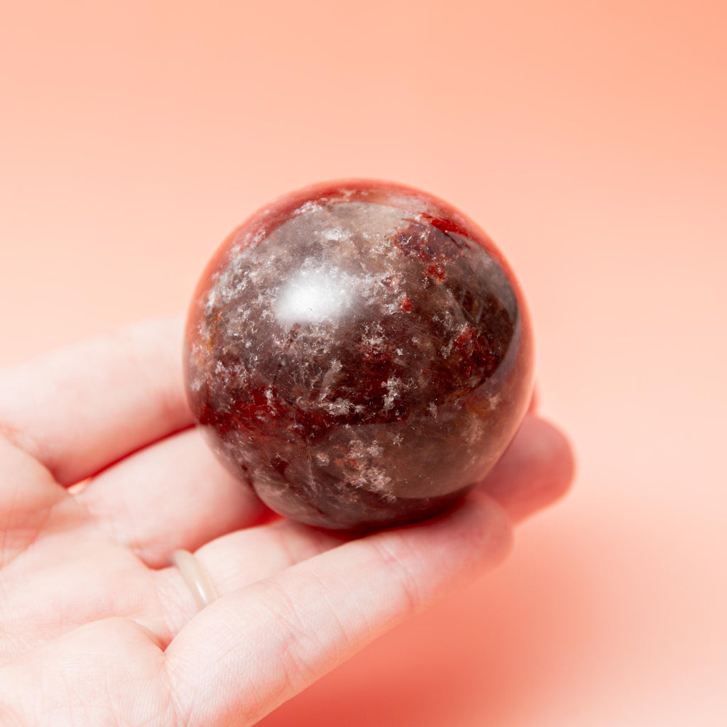 Red Sakura Quartz Sphere - 50mm/139g