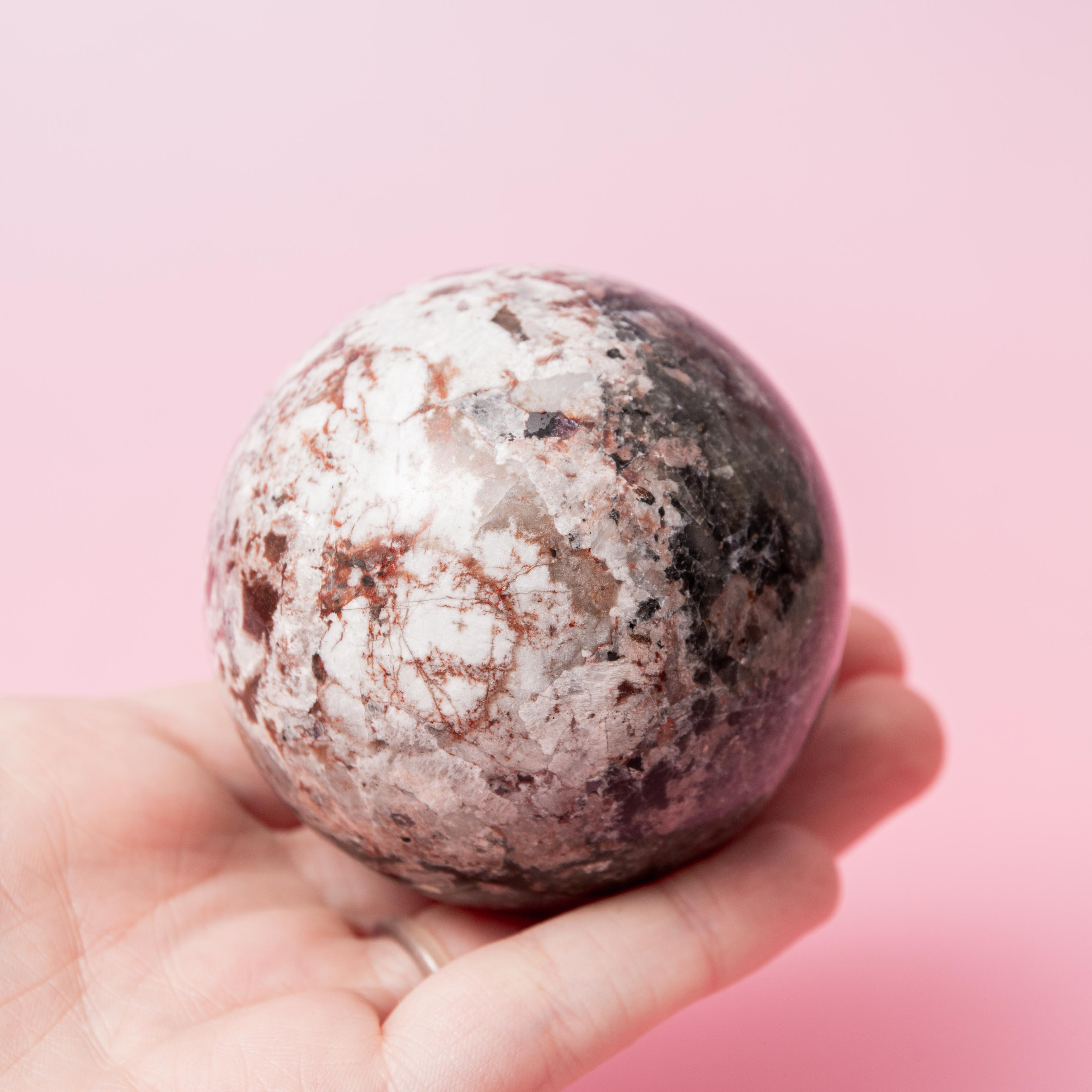 Larvikite Sphere - 67mm/320g
