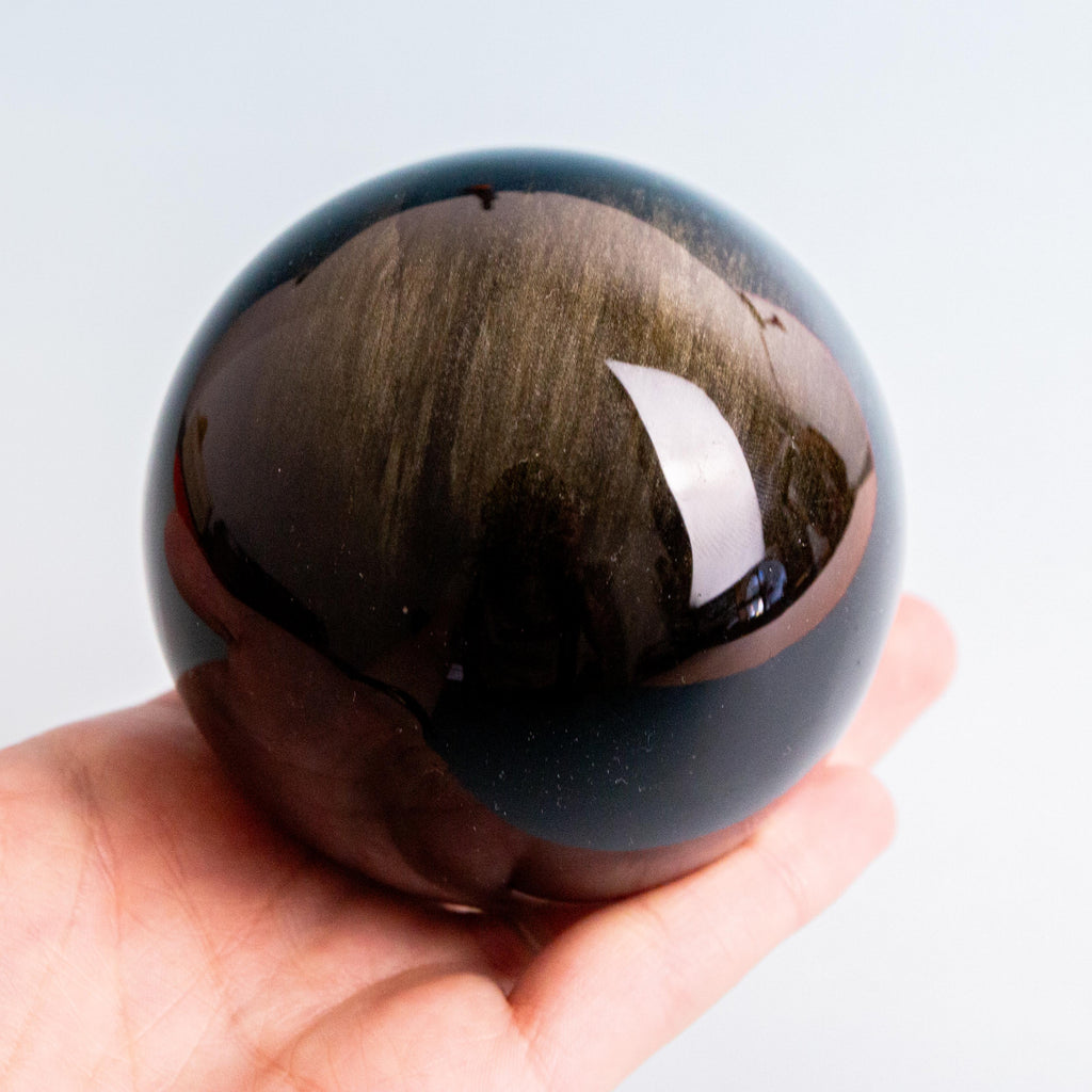 Golden Obsidian Sphere - 87mm/603g
