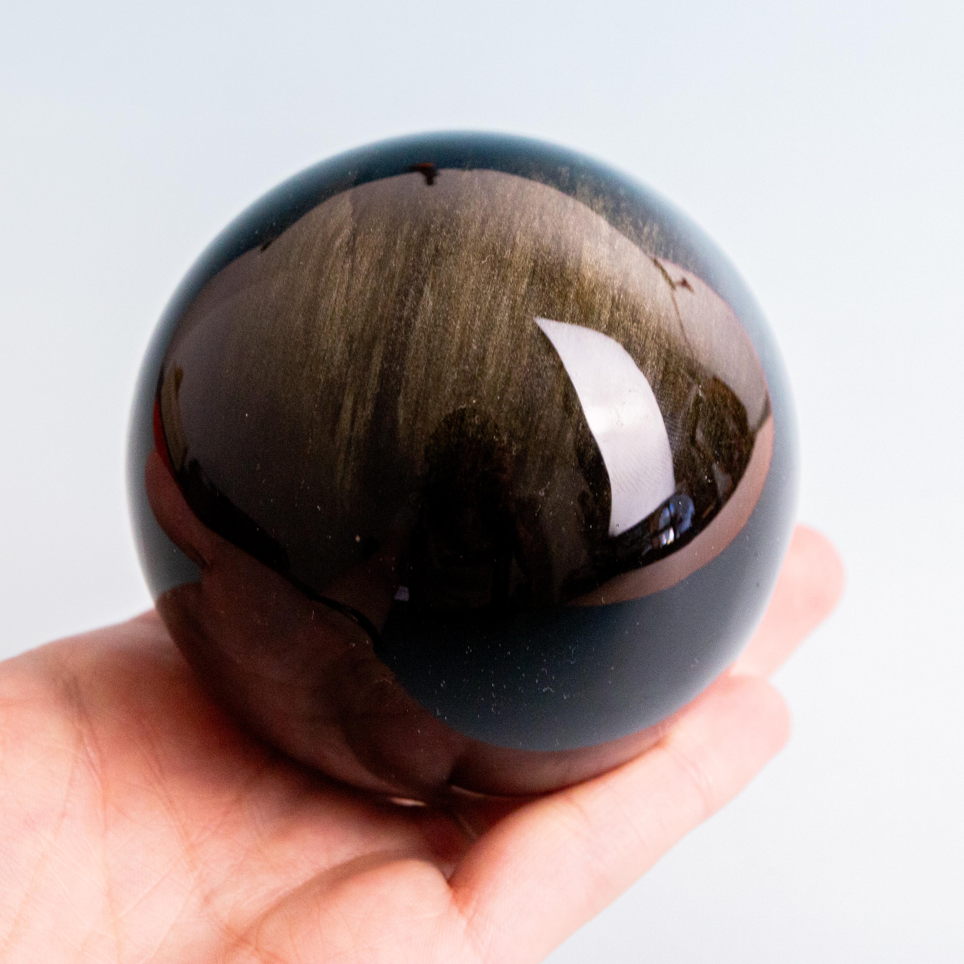 Golden Obsidian Sphere - 87mm/603g