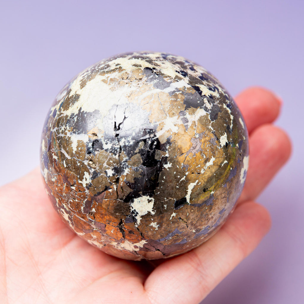 Serpentine with Pyrite (Peru) Sphere - 60mm/445g