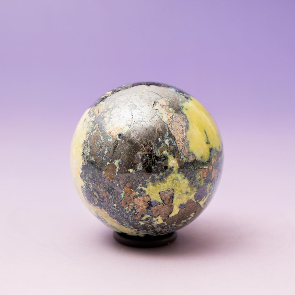 Serpentine with Pyrite (Peru) Sphere - 50mm/237g