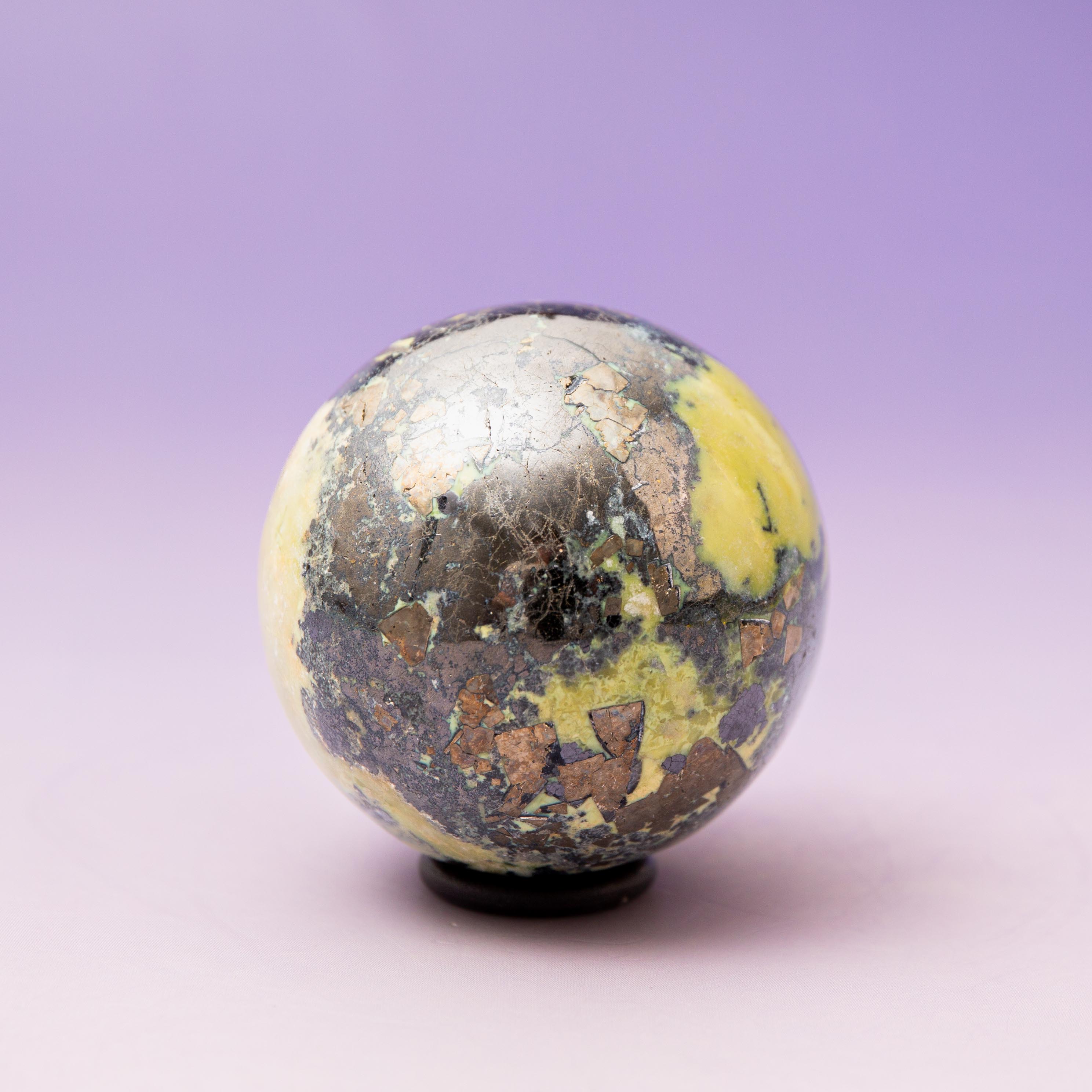 Serpentine with Pyrite (Peru) Sphere - 50mm/237g