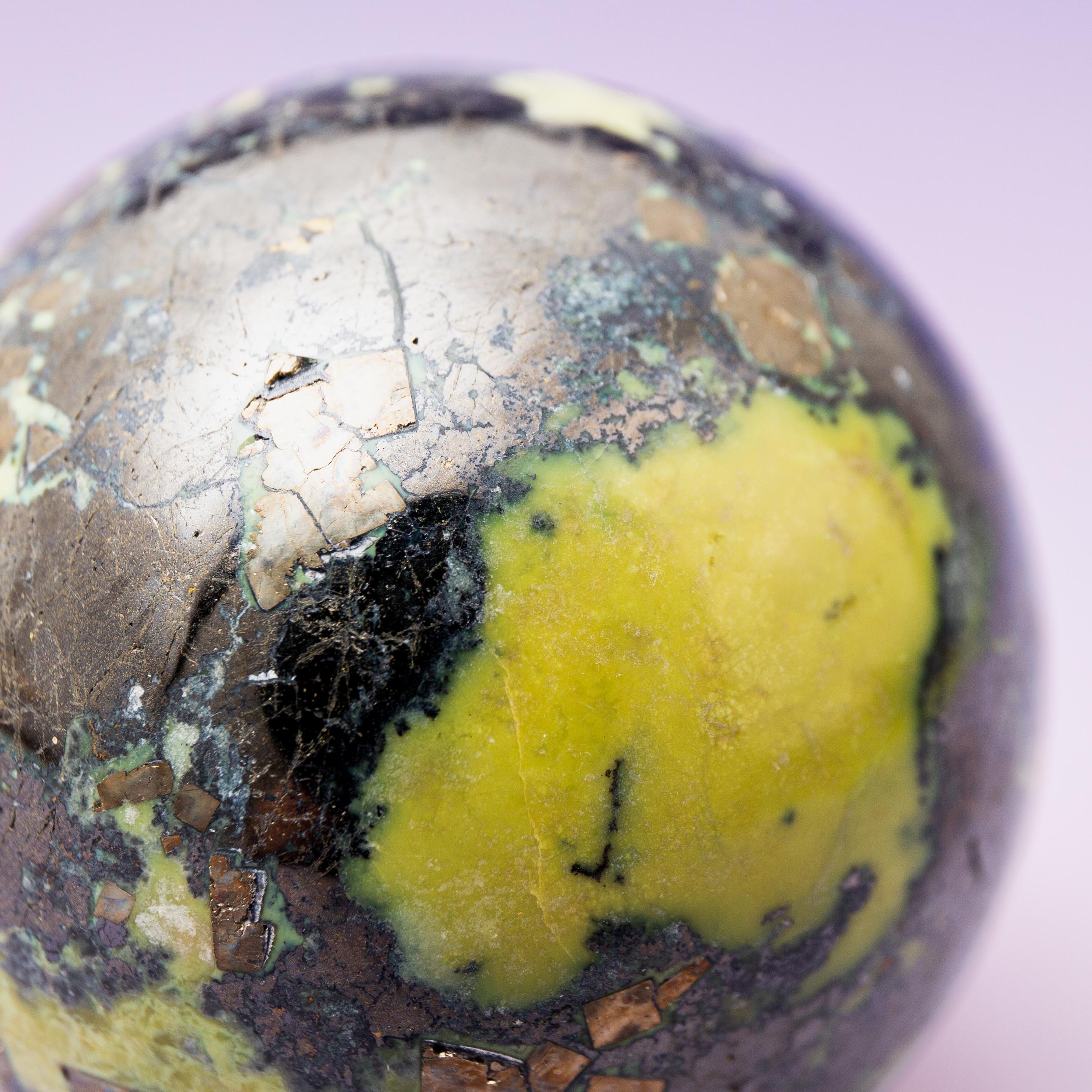 Serpentine with Pyrite (Peru) Sphere - 50mm/237g