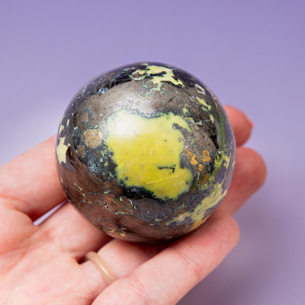 Serpentine with Pyrite (Peru) Sphere - 50mm/237g
