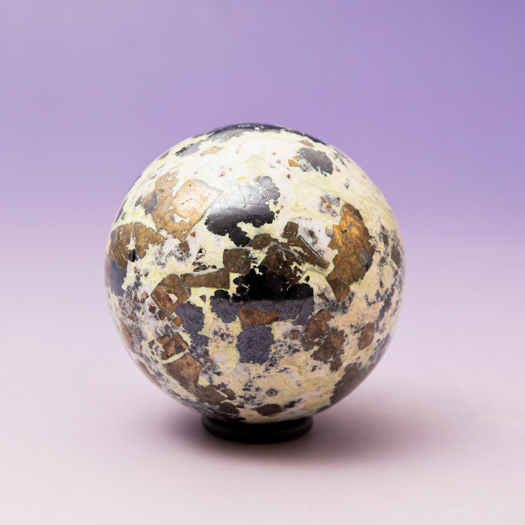 Serpentine with Pyrite (Peru) Sphere - 56mm/286g