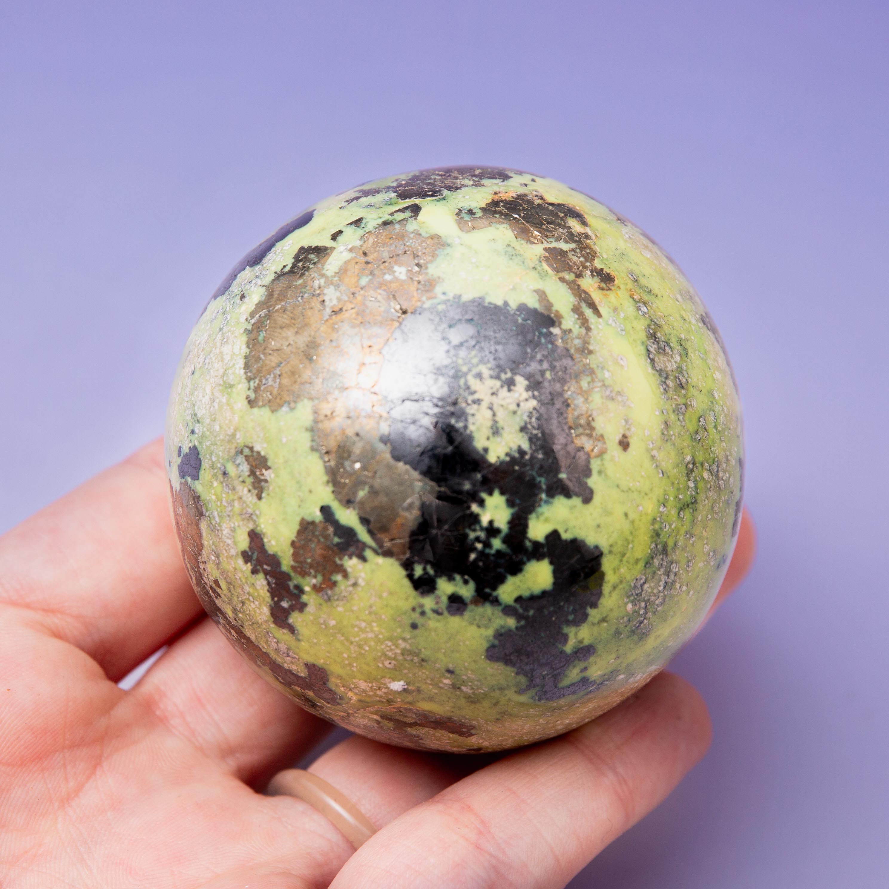 Serpentine with Pyrite (Peru) Sphere - 58mm/294g