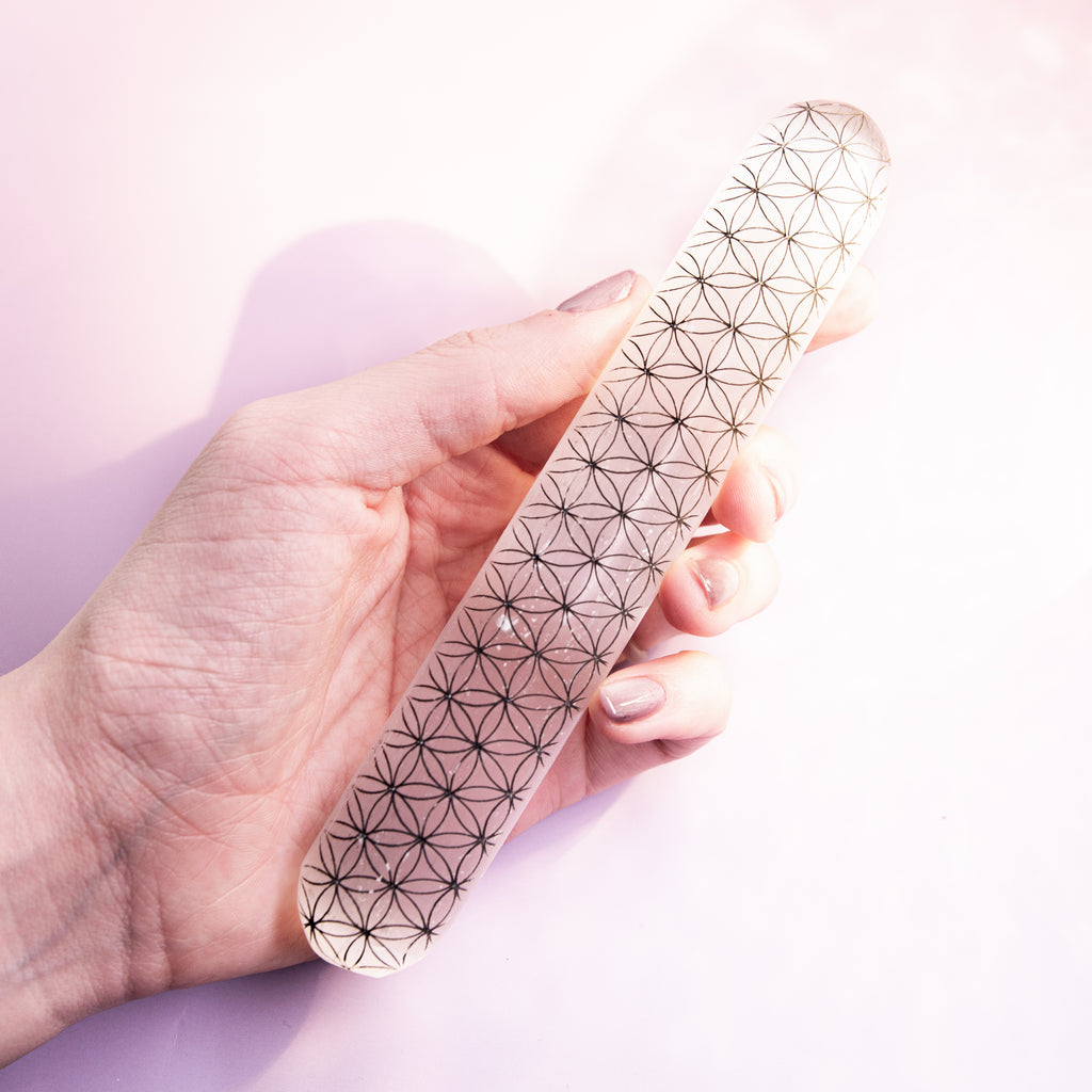 Selenite – Flower of Life Massage stick