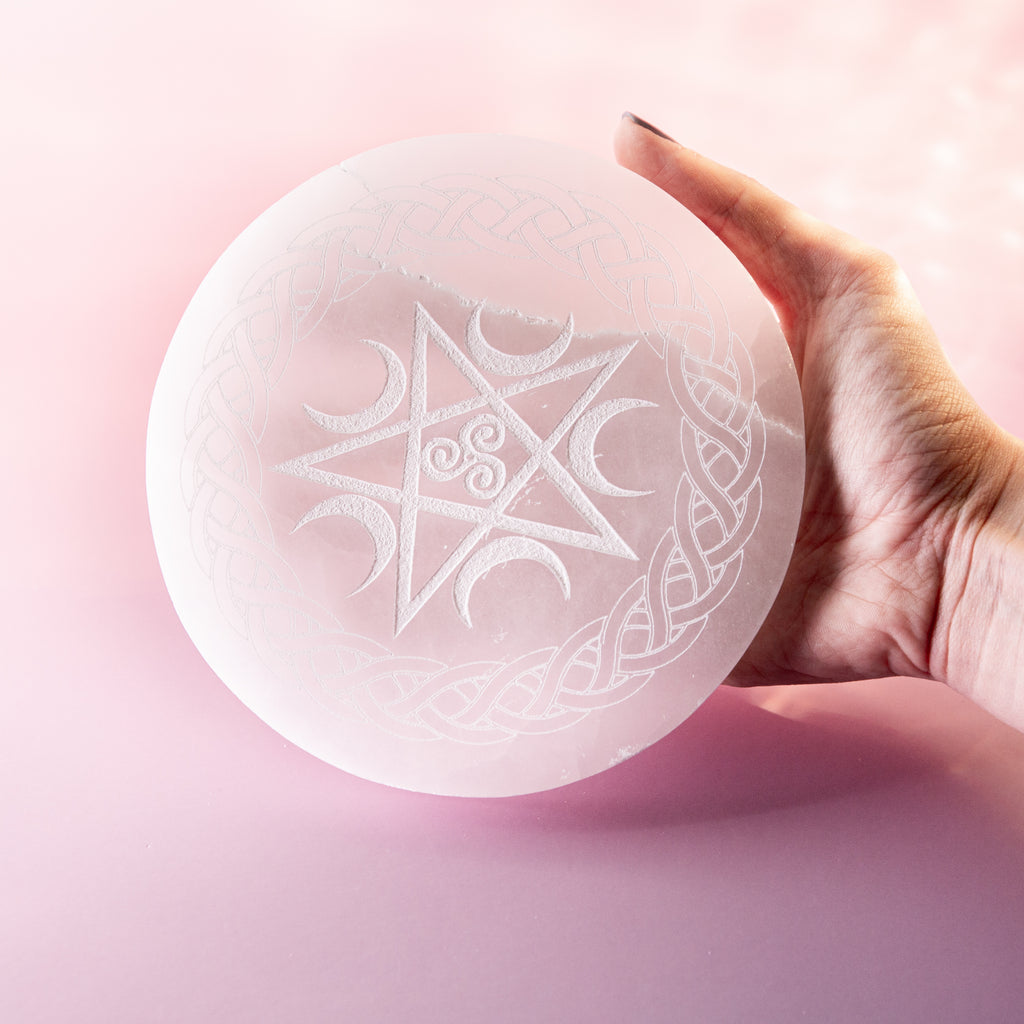 Selenite - Pentacle Charging Plate