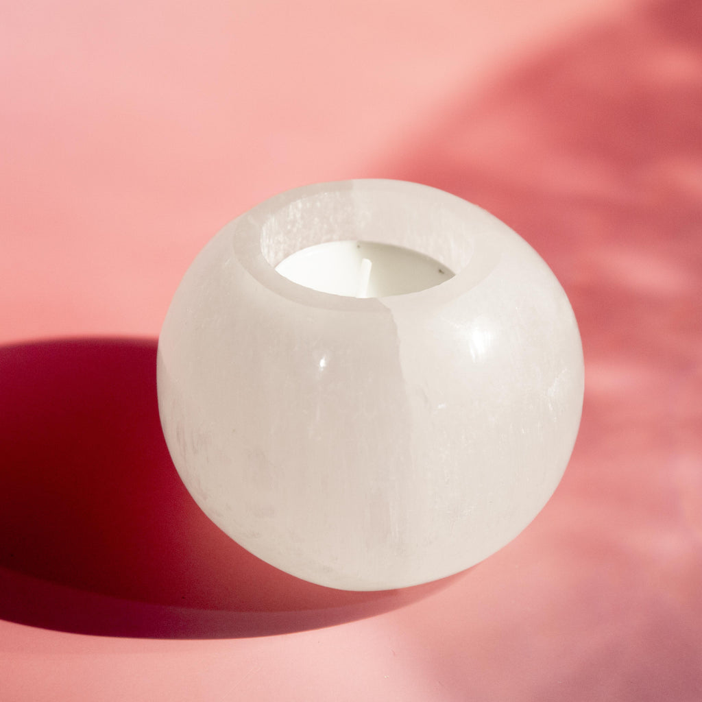 Selenite CandleHolder - 7cm/492g