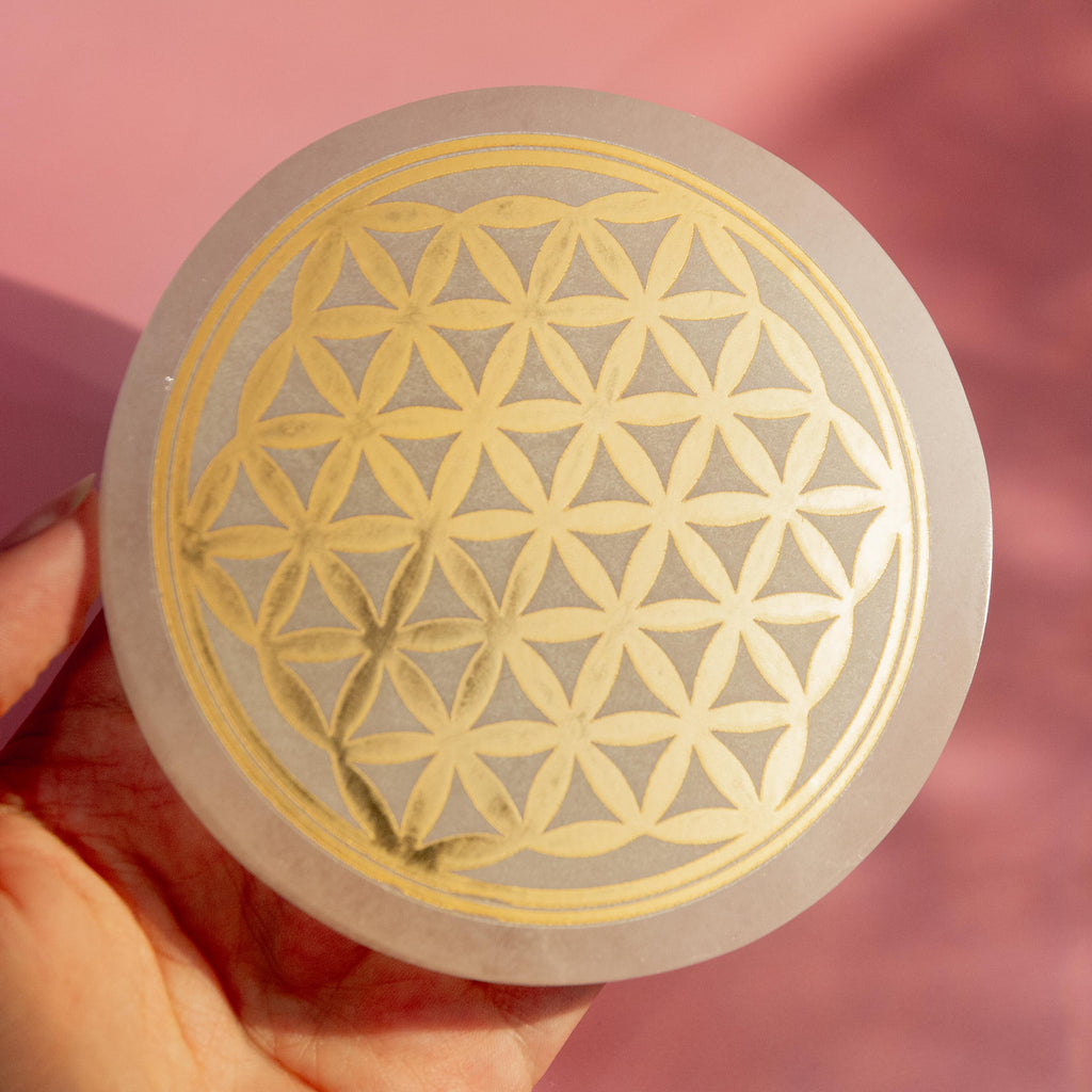 Selenite Flower of Life - 10cm