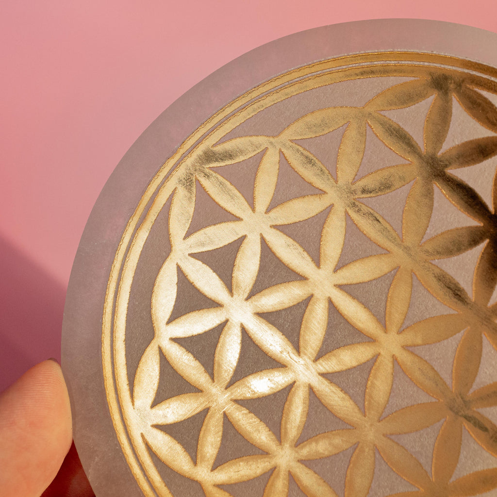 Selenite Flower of Life - 10cm
